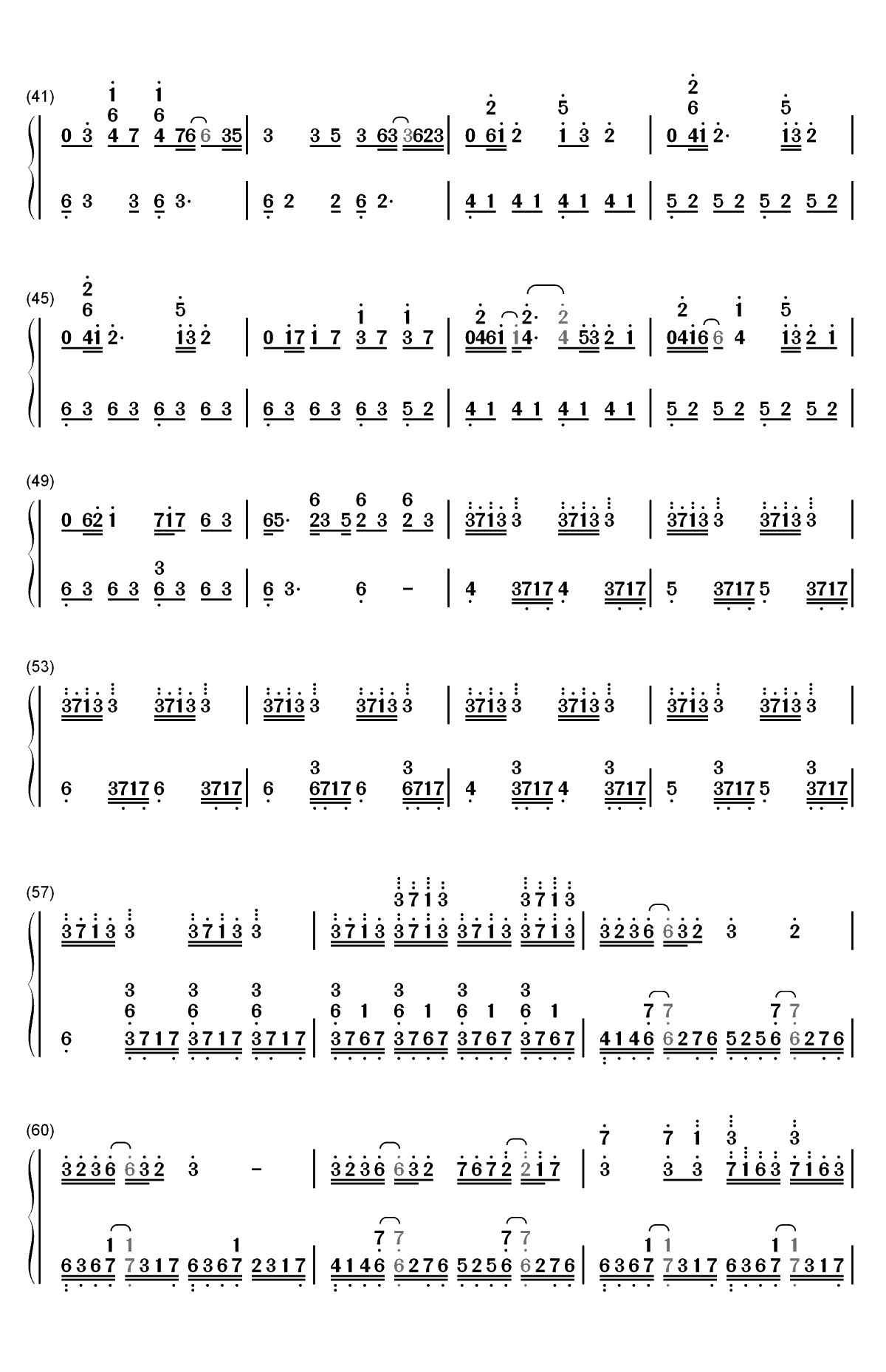 情书-完美版双手简谱预览3