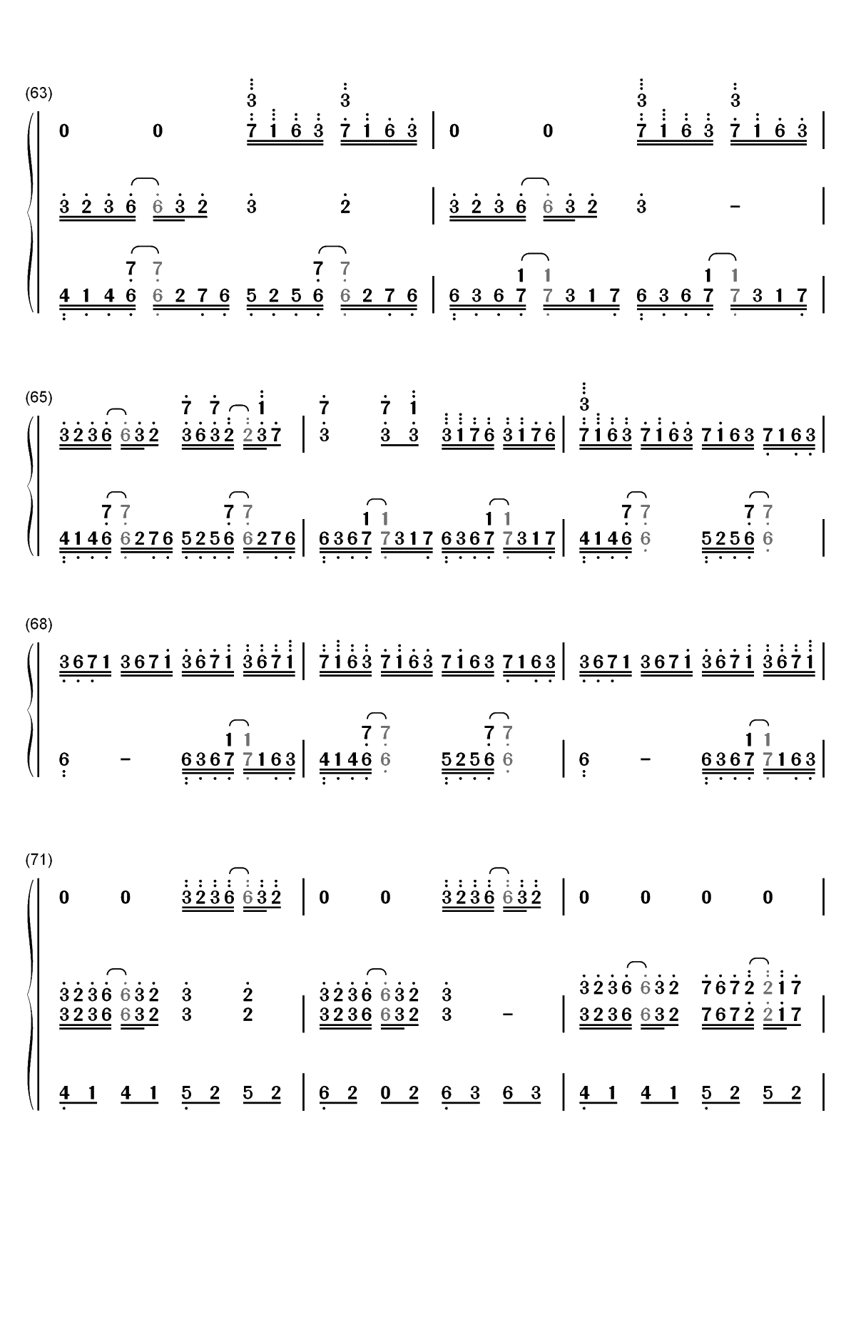 情书-完美版双手简谱预览4