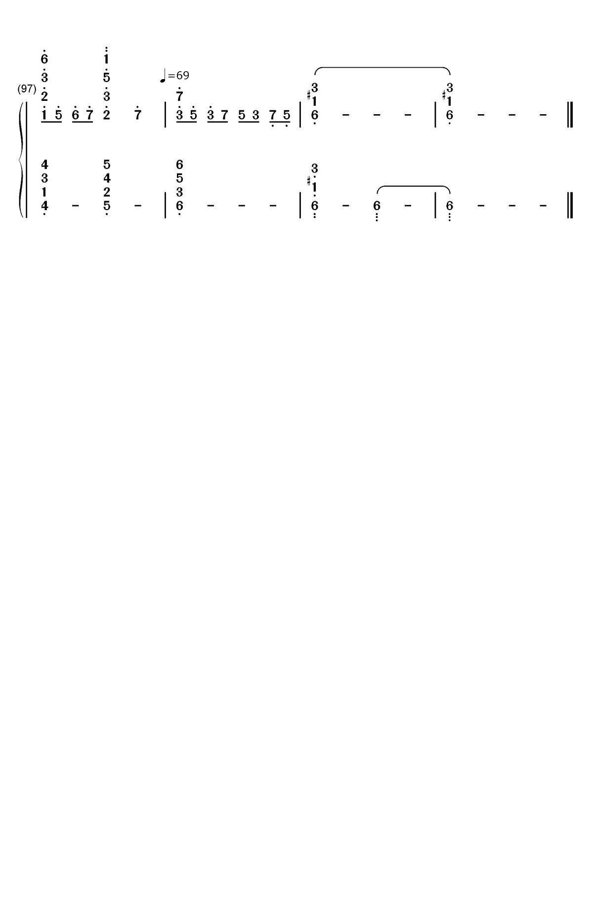 情书-完美版双手简谱预览7