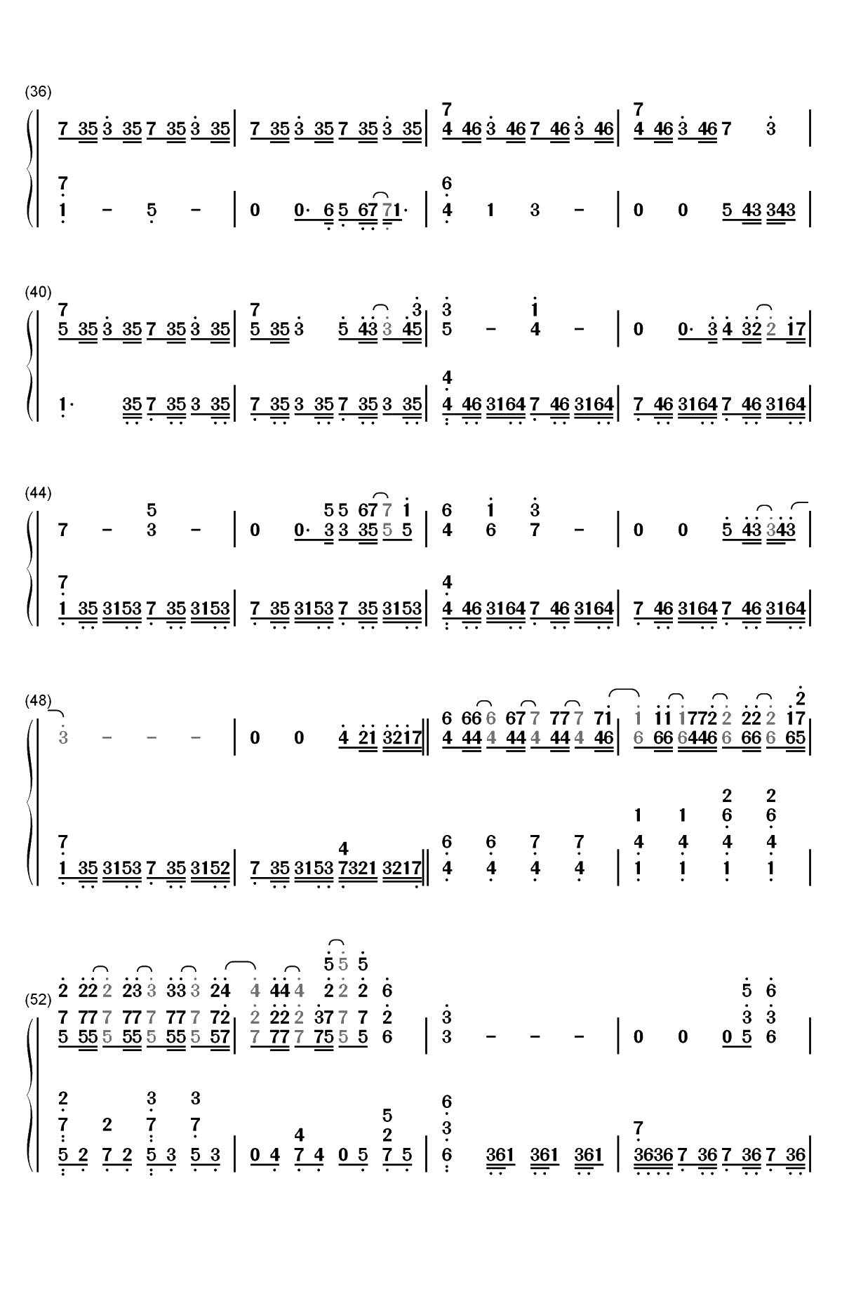 I Love You-Billie Eilish双手简谱预览3