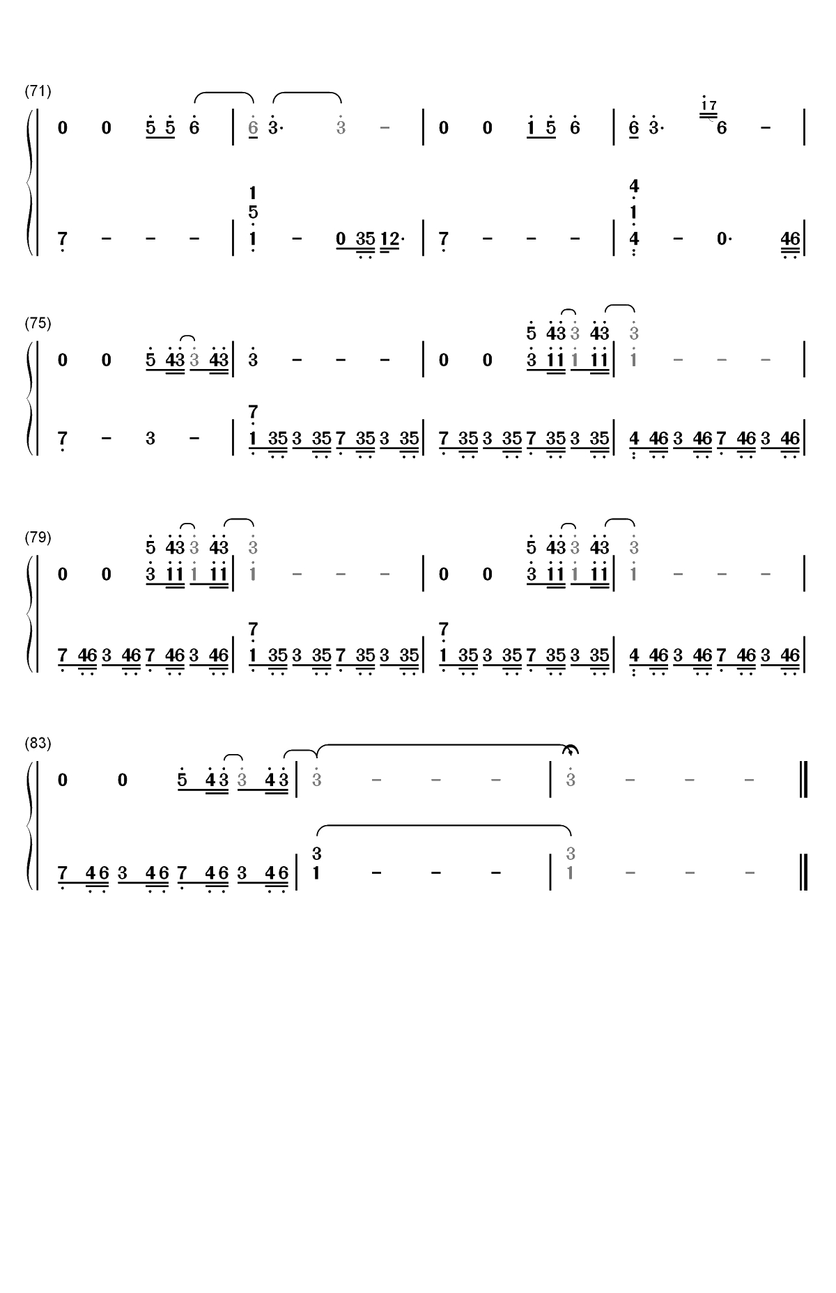 I Love You-Billie Eilish双手简谱预览5