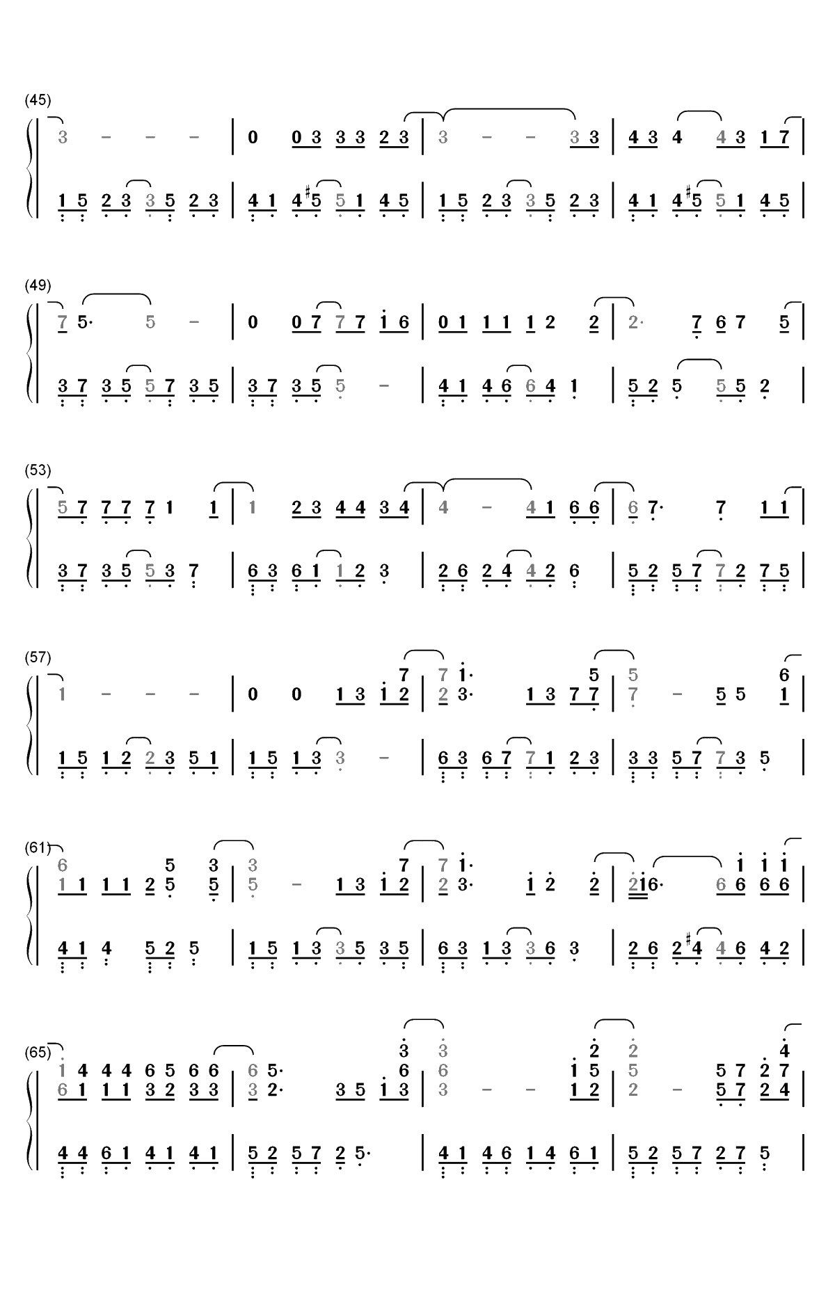 睡皇后-邓紫棋双手简谱预览3