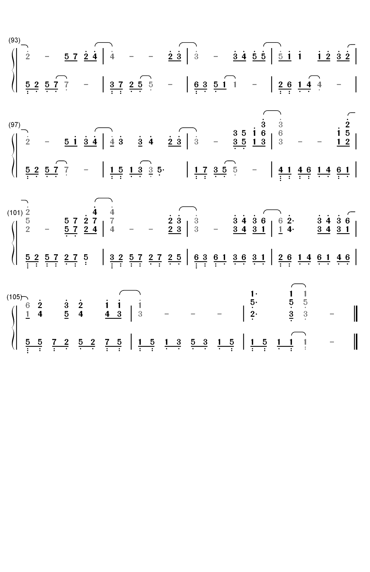 睡皇后-邓紫棋双手简谱预览5