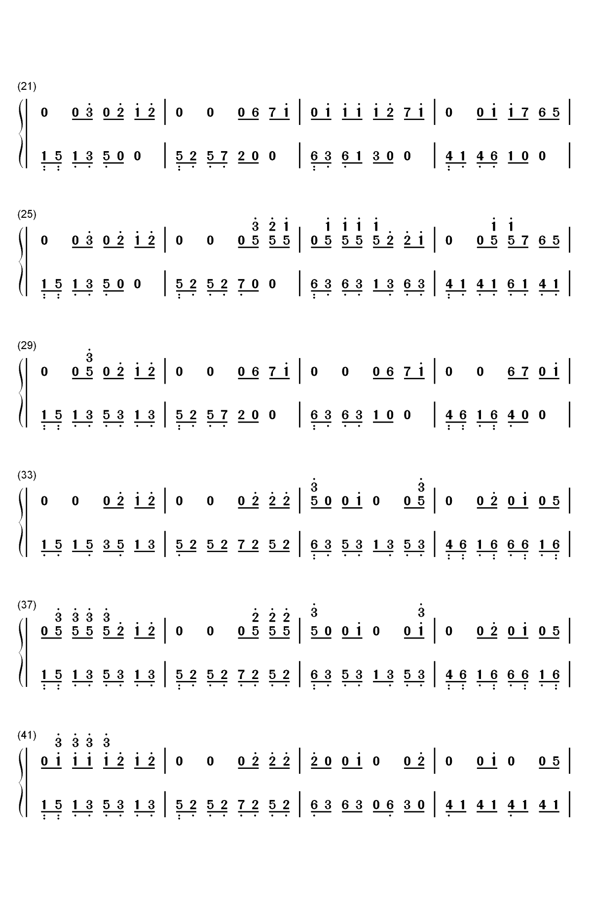 烟火里的尘埃-完美好听版双手简谱预览2