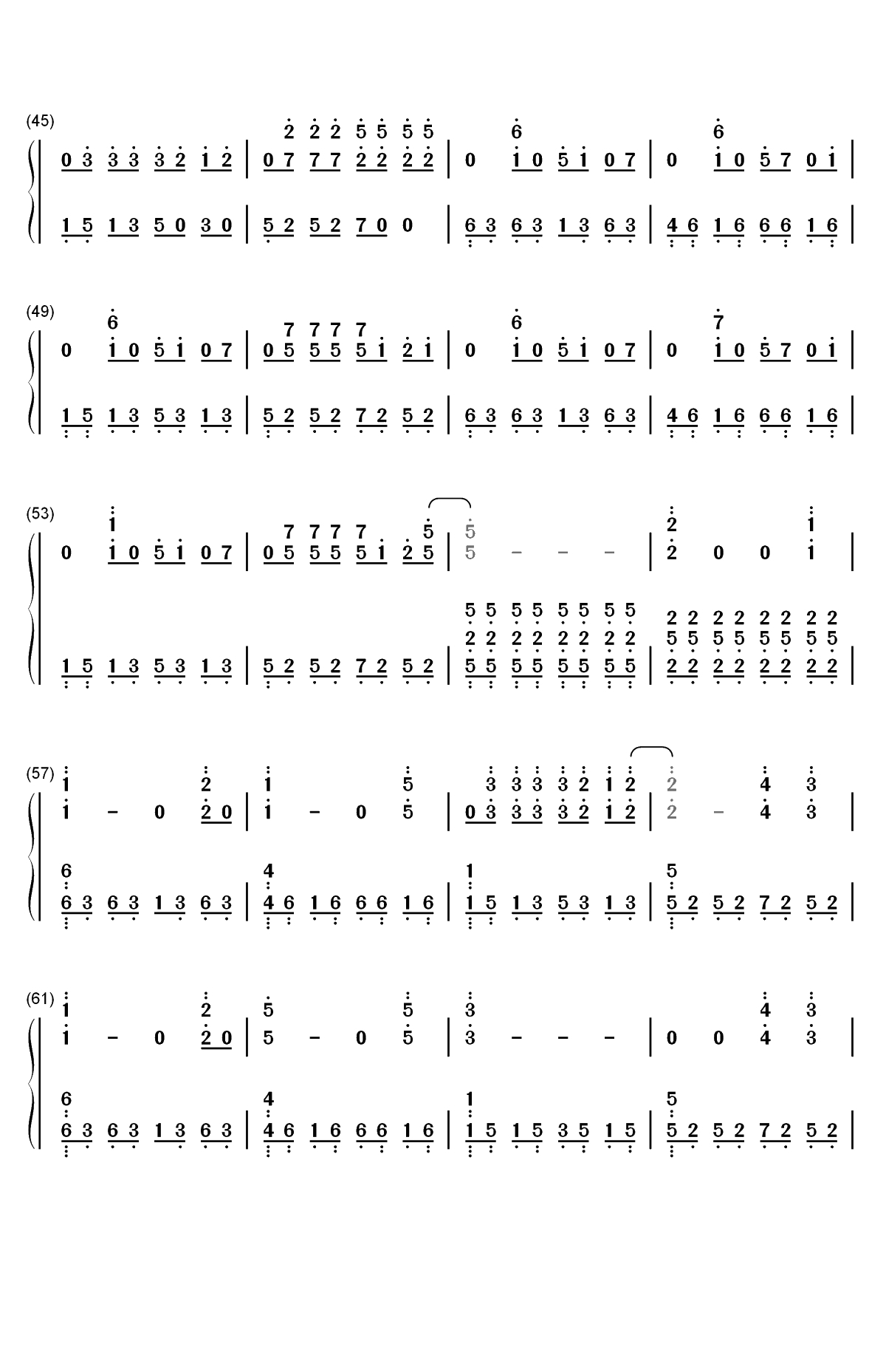 烟火里的尘埃-完美好听版双手简谱预览3