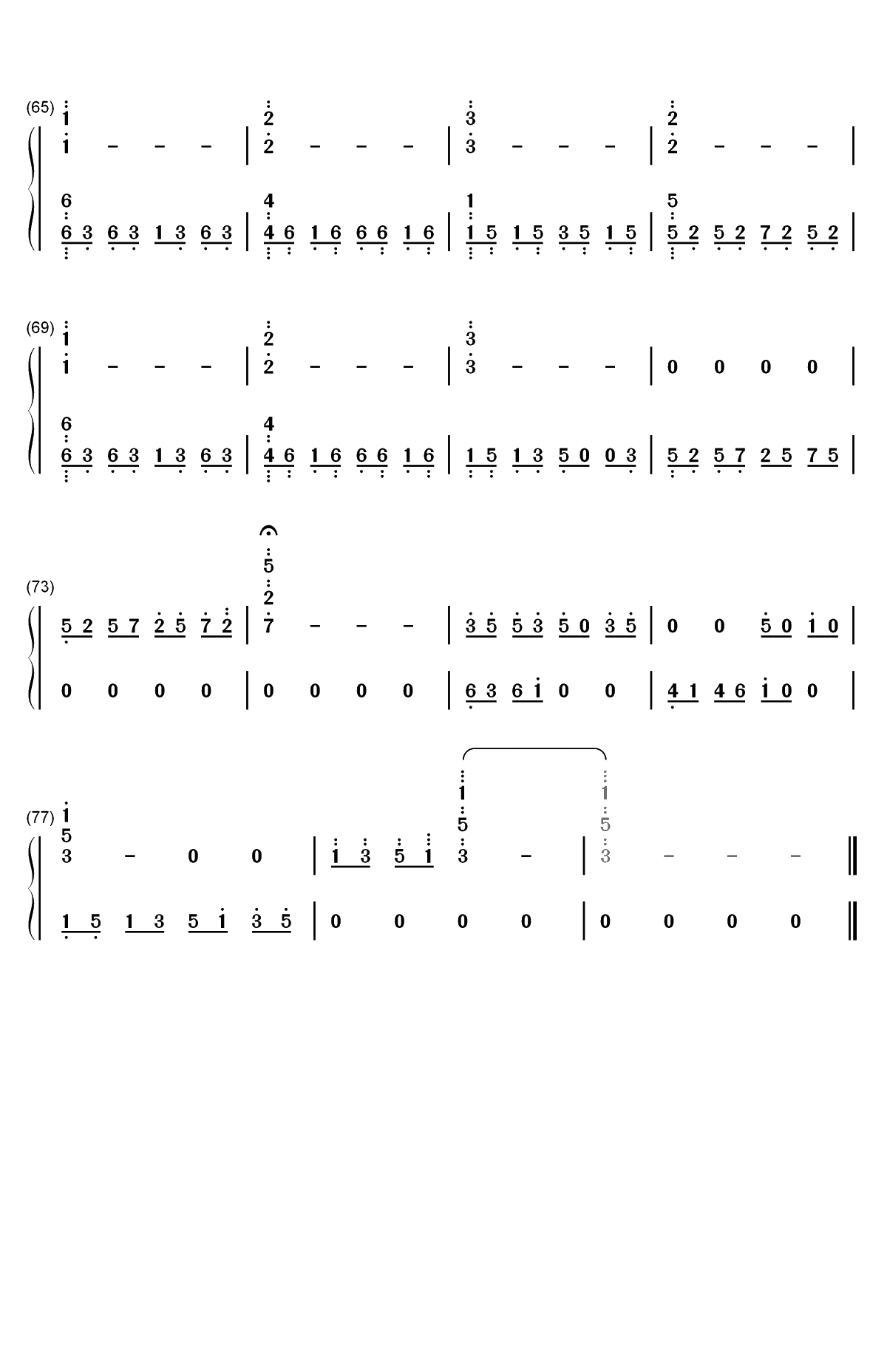 烟火里的尘埃-完美好听版双手简谱预览4