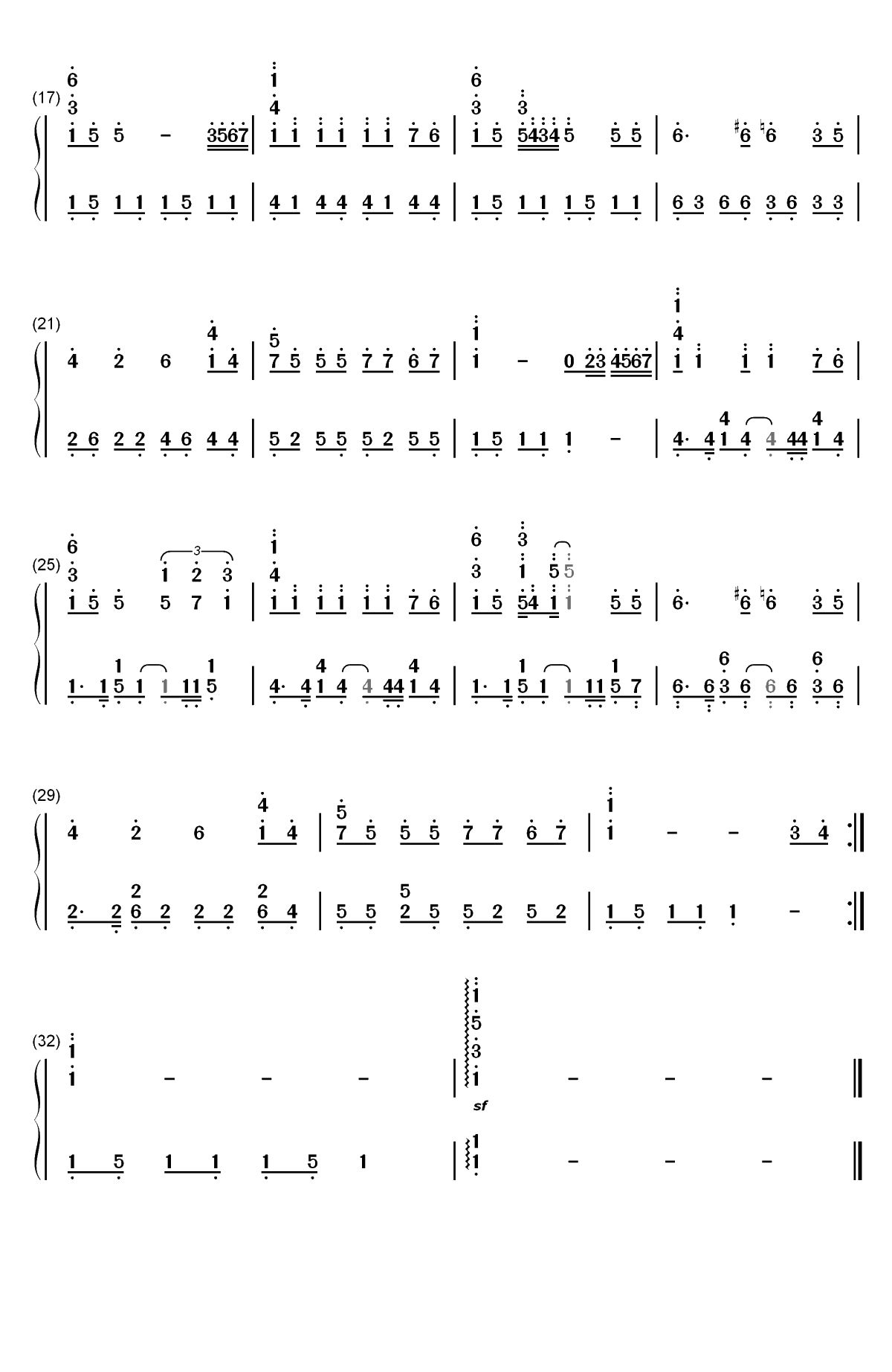 咪咪流浪记-改编版双手简谱预览2