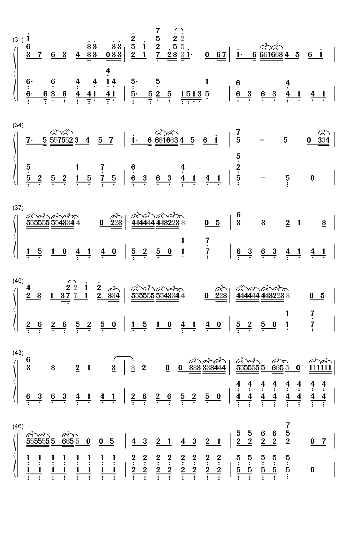 Hello Mr my yesterday-名侦探柯南ED35双手简谱预览3