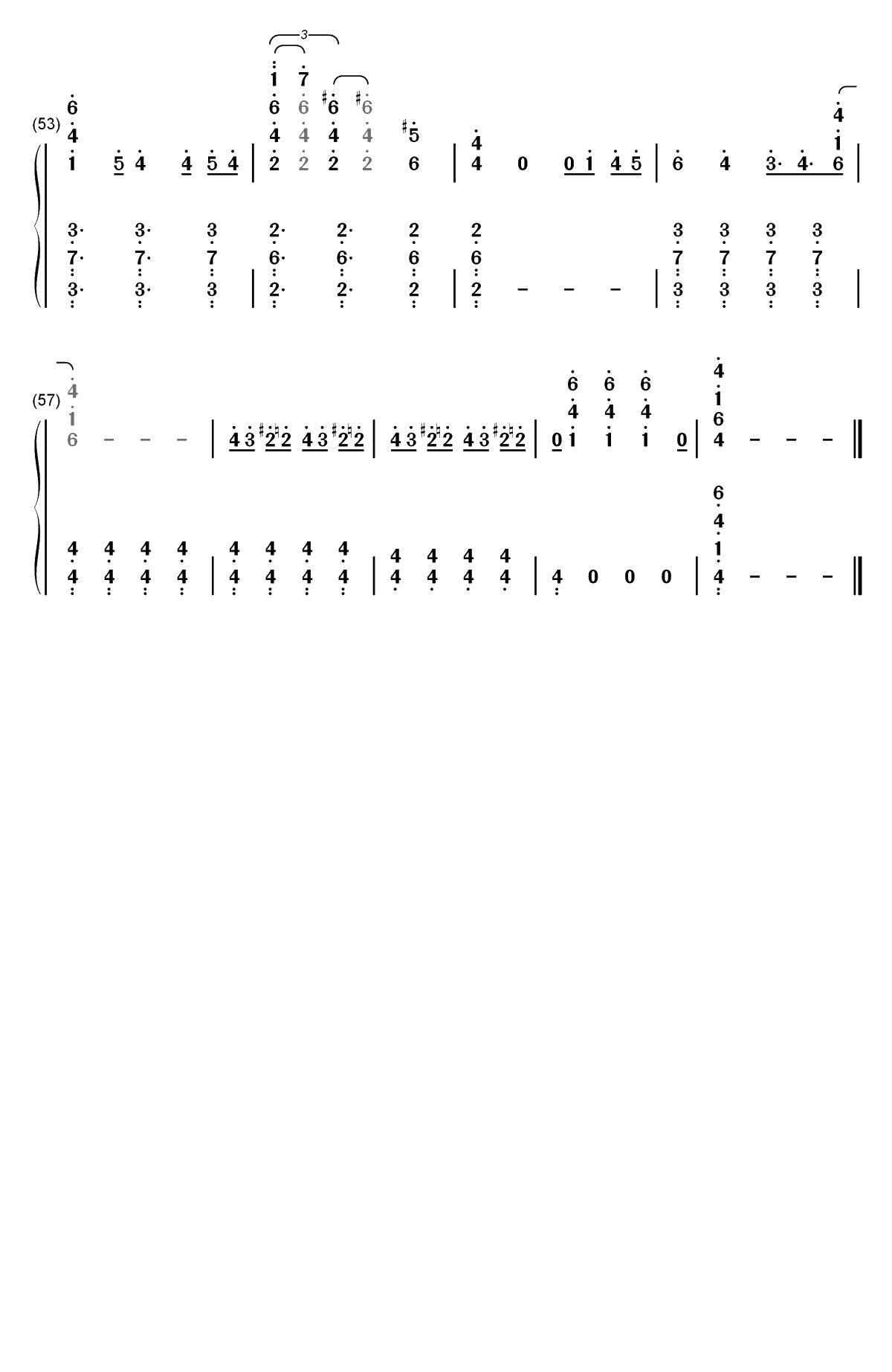 裏切り者のレクイエム-JOJO的奇妙冒险黄金之风OP2双手简谱预览4