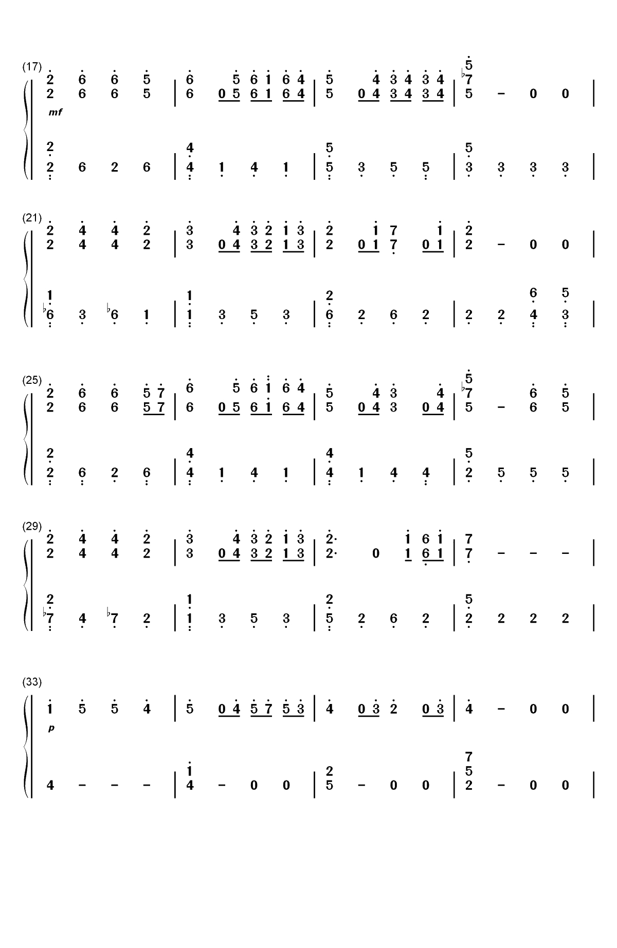 The Piano-Dancing Line-跳舞的线双手简谱预览2