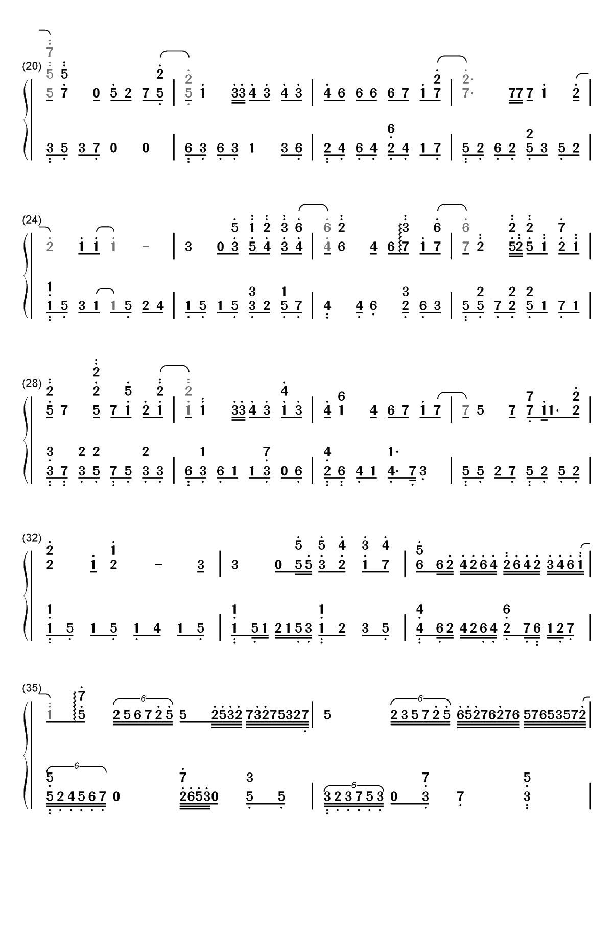 薛之谦经典歌曲串烧双手简谱预览2