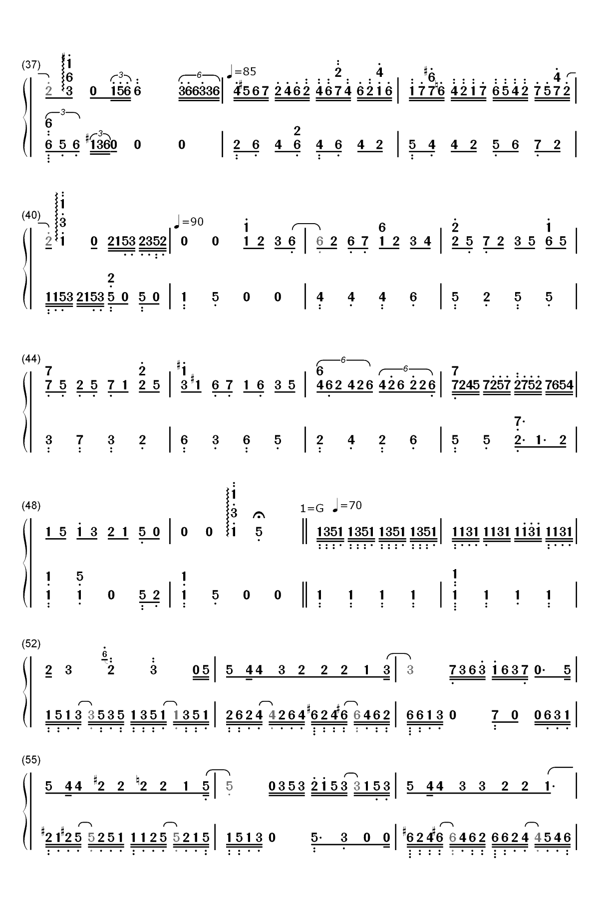 薛之谦经典歌曲串烧双手简谱预览3