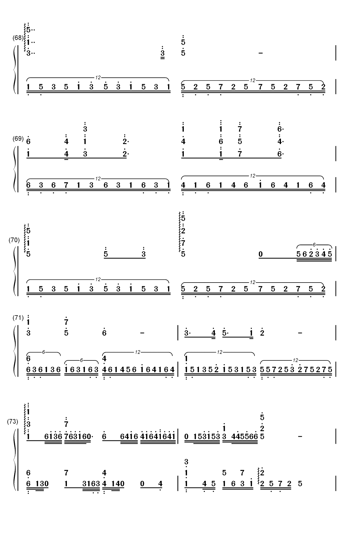 薛之谦经典歌曲串烧双手简谱预览5