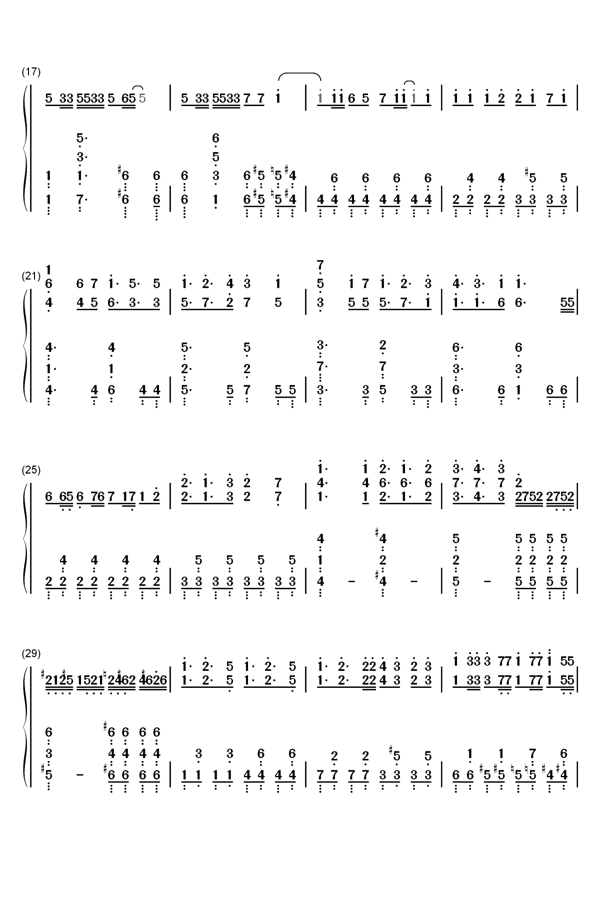 ひとりぼっちのモノローグ-一个人的○○小日子OP双手简谱预览2