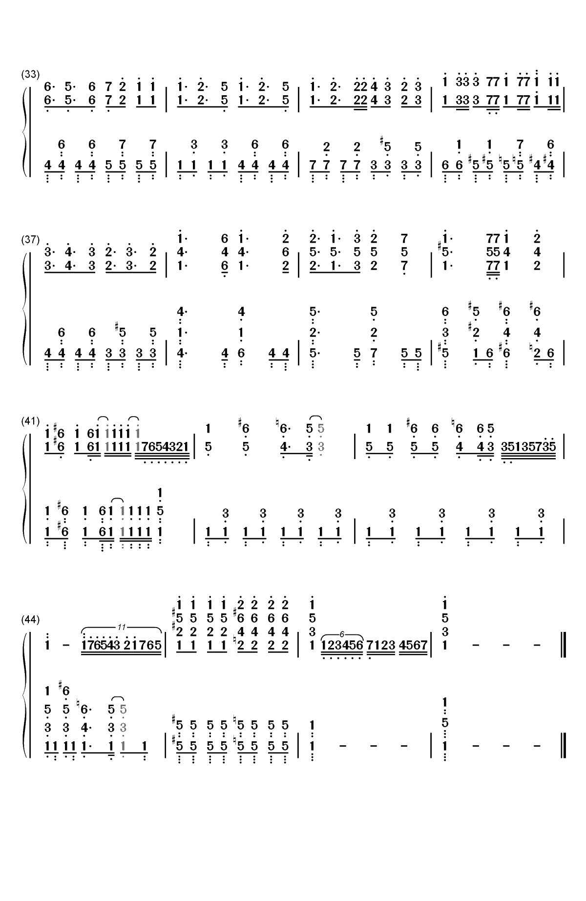 ひとりぼっちのモノローグ-一个人的○○小日子OP双手简谱预览3