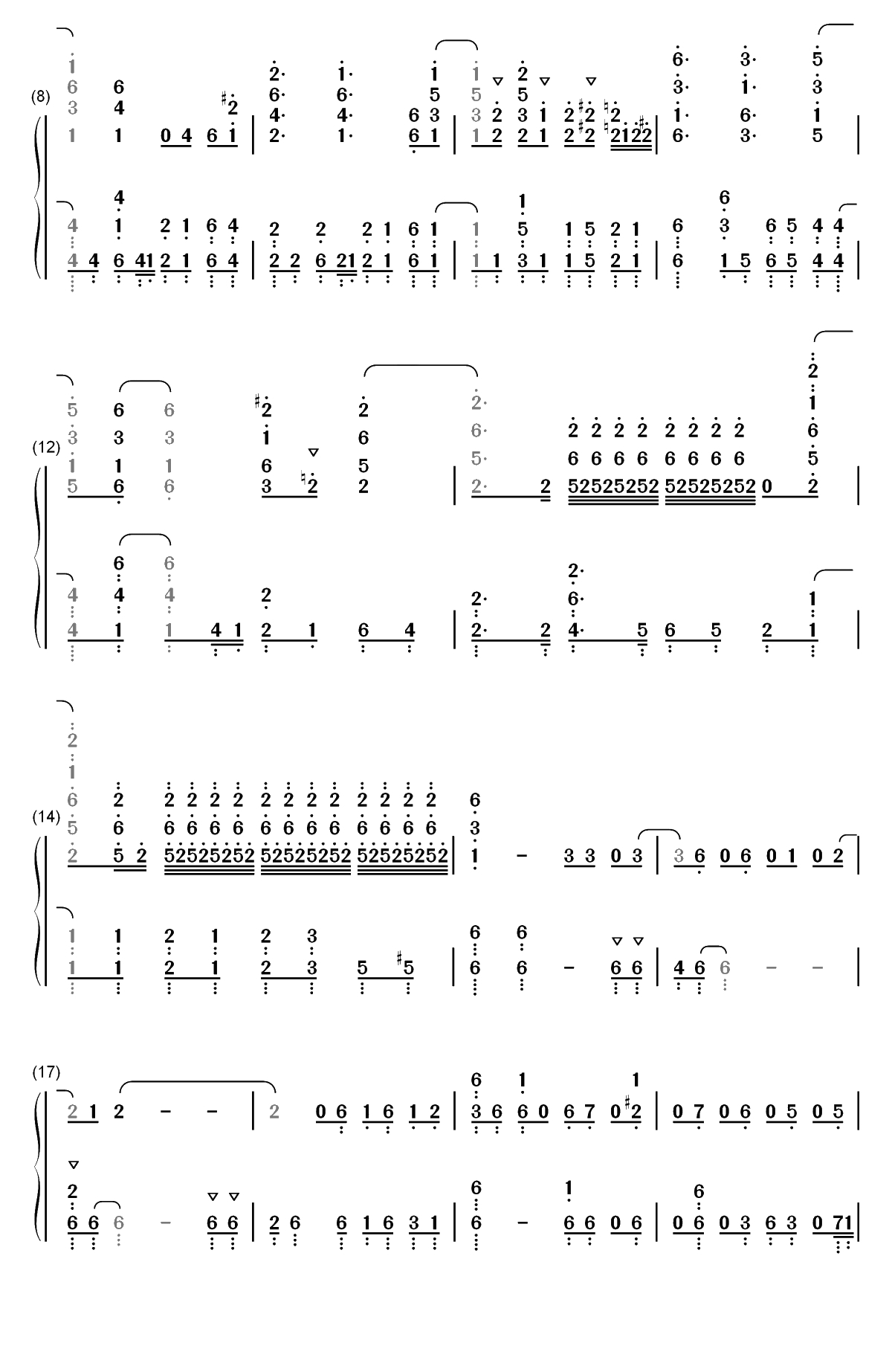 The Other Side Of The Wall-Princess Principal OP双手简谱预览2