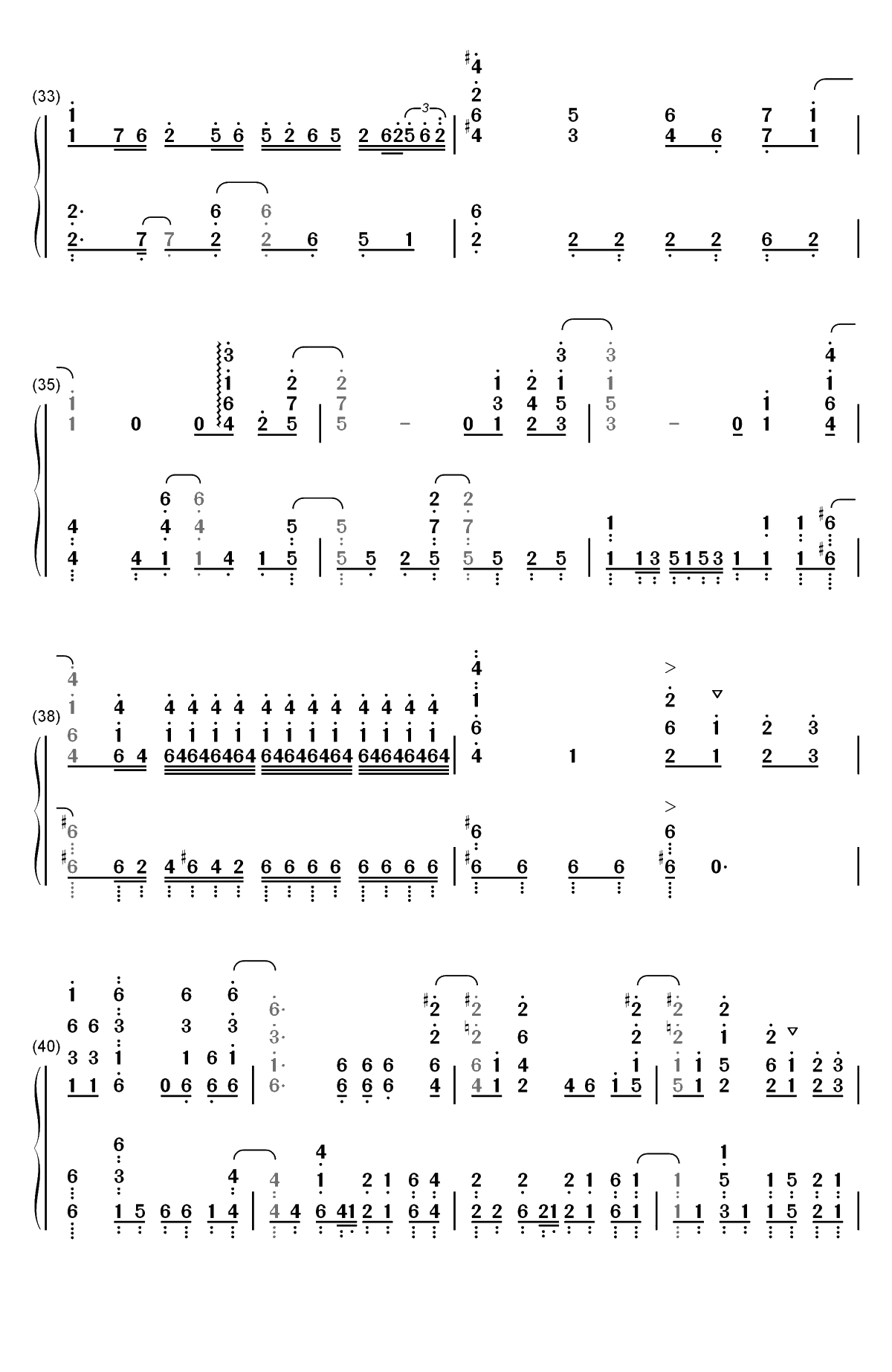 The Other Side Of The Wall-Princess Principal OP双手简谱预览4