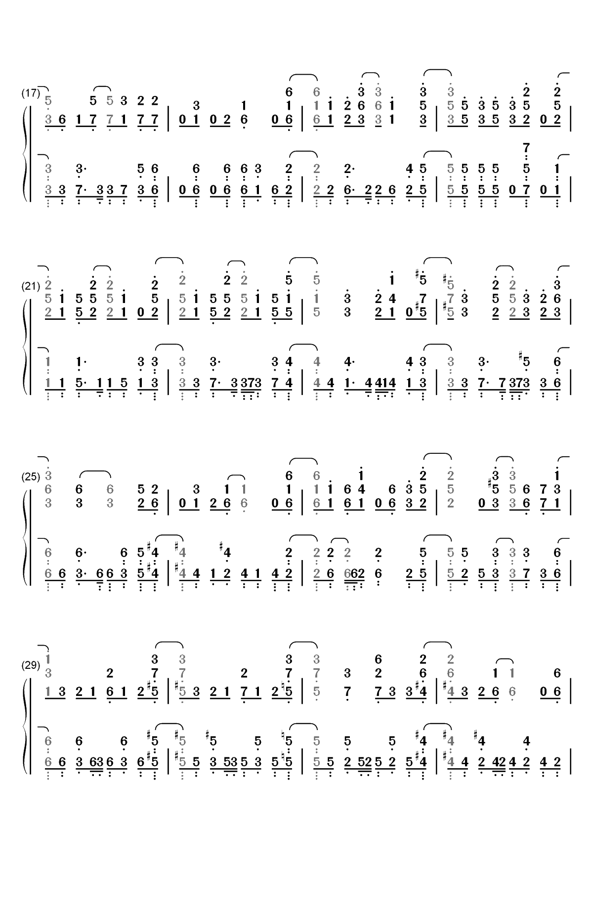 コトノハノオモイ-川柳少女OP双手简谱预览2