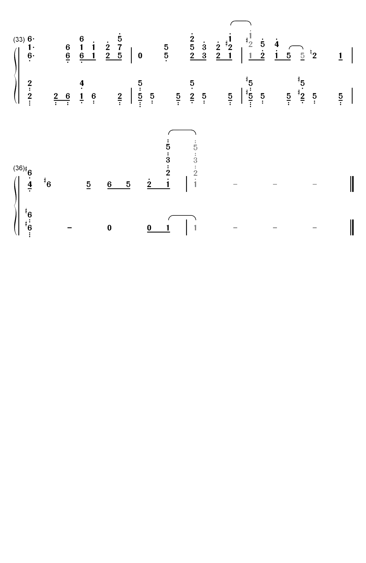 コトノハノオモイ-川柳少女OP双手简谱预览3