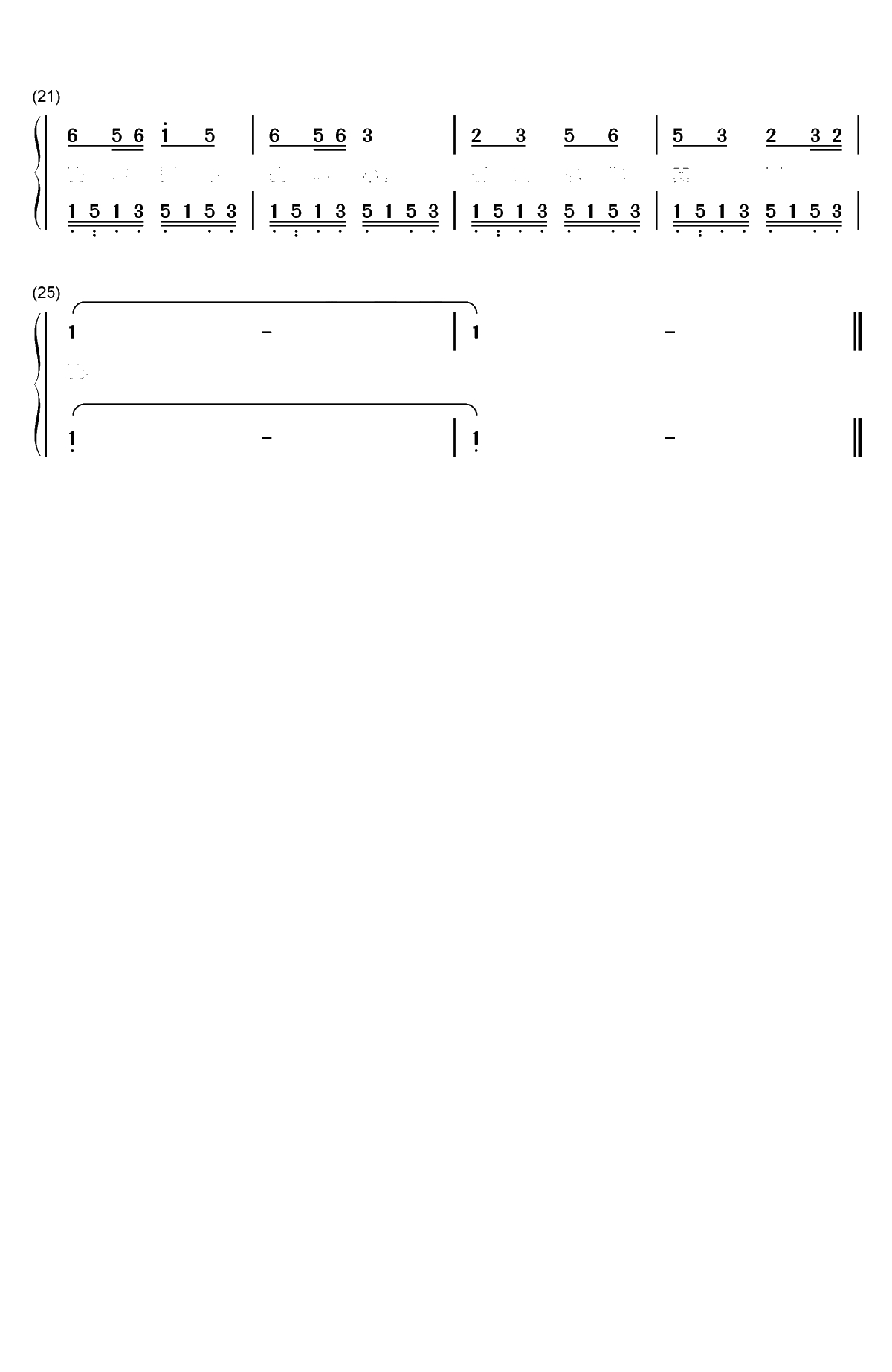 小白兔白又白-儿歌双手简谱预览2