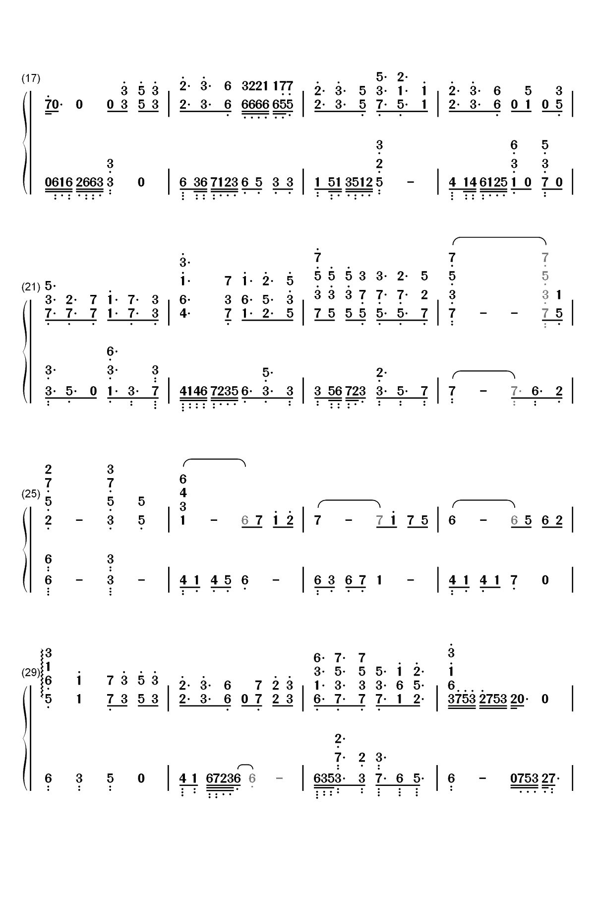 Rainy Memory-Deemo游戏歌曲双手简谱预览2