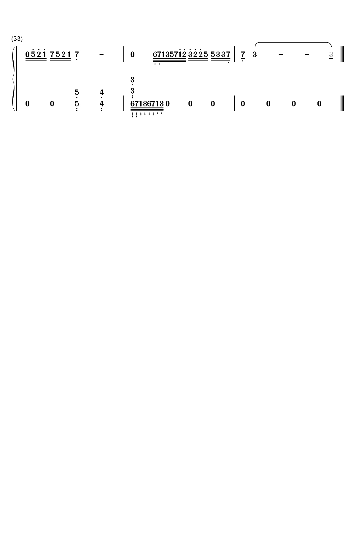 Rainy Memory-Deemo游戏歌曲双手简谱预览3