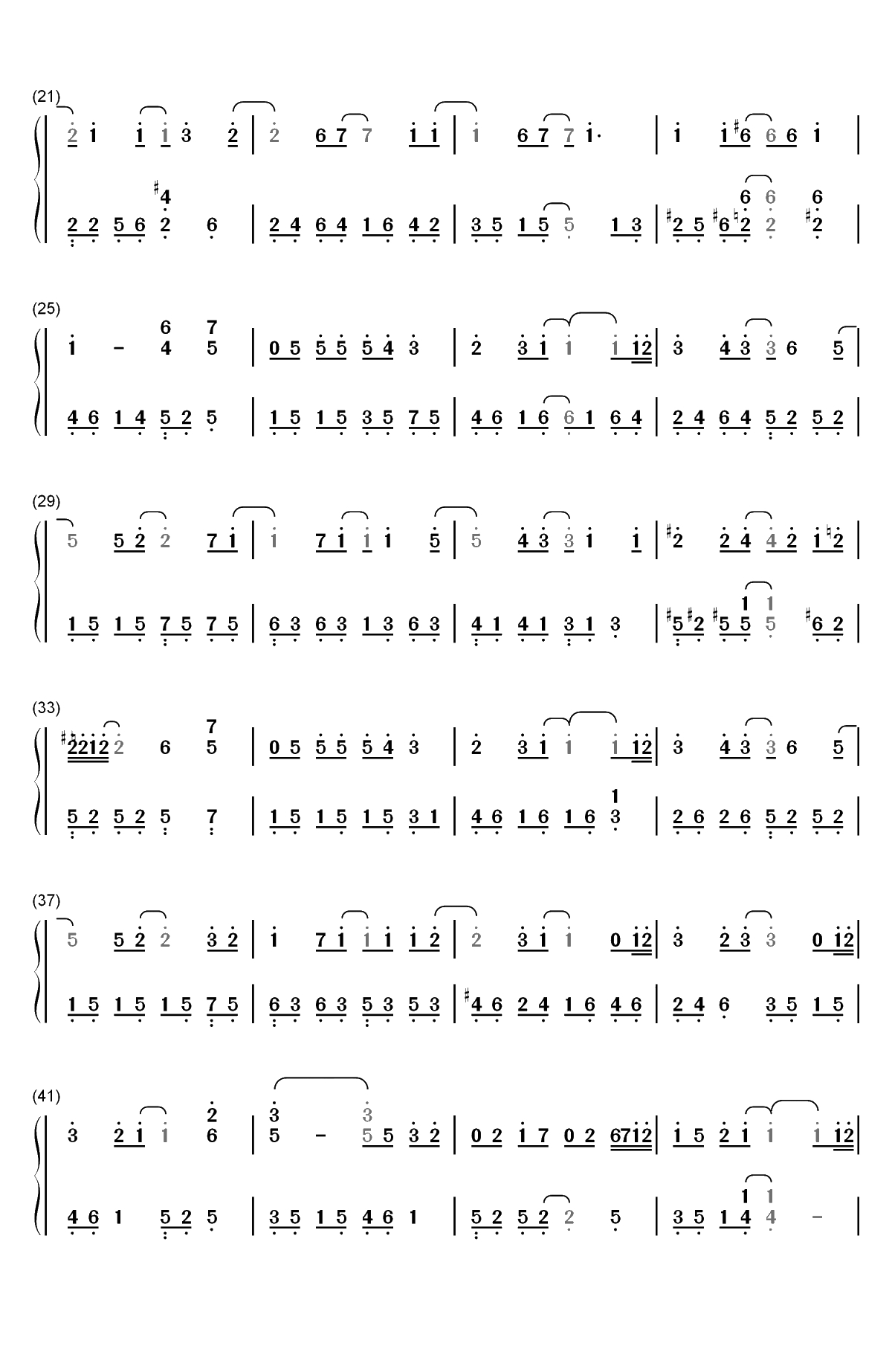 一眼瞬间-张惠妹和萧敬腾双手简谱预览2