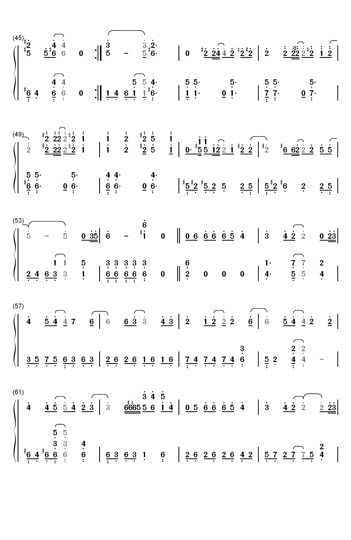 一眼瞬间-张惠妹和萧敬腾双手简谱预览3