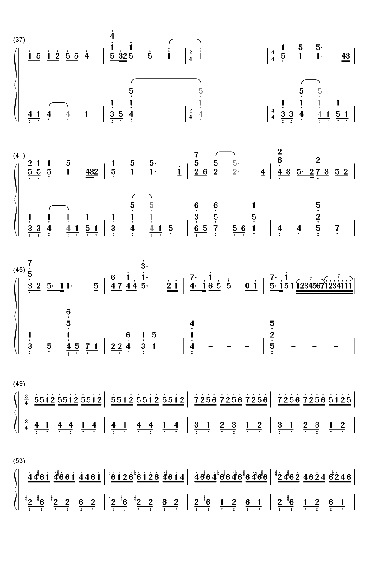 ウィアートル-完美钢琴版双手简谱预览3