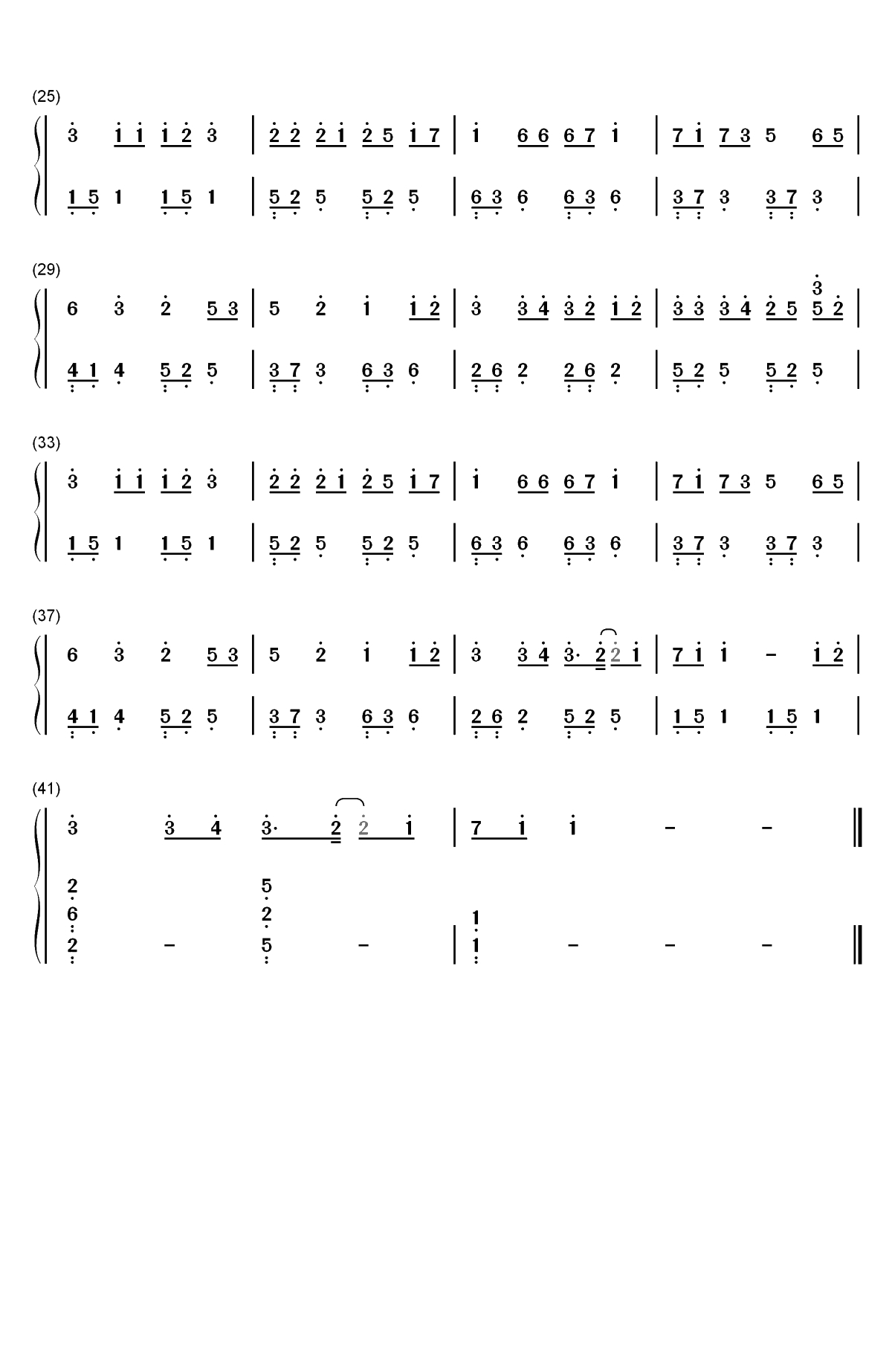 最近-你想要的我却不能够给你我全部-唯美钢琴版-抖音热歌双手简谱预览2