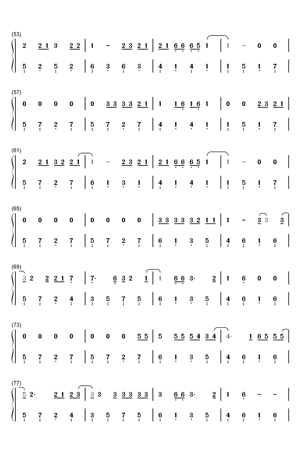 Let Her Go-简单完整版双手简谱预览3