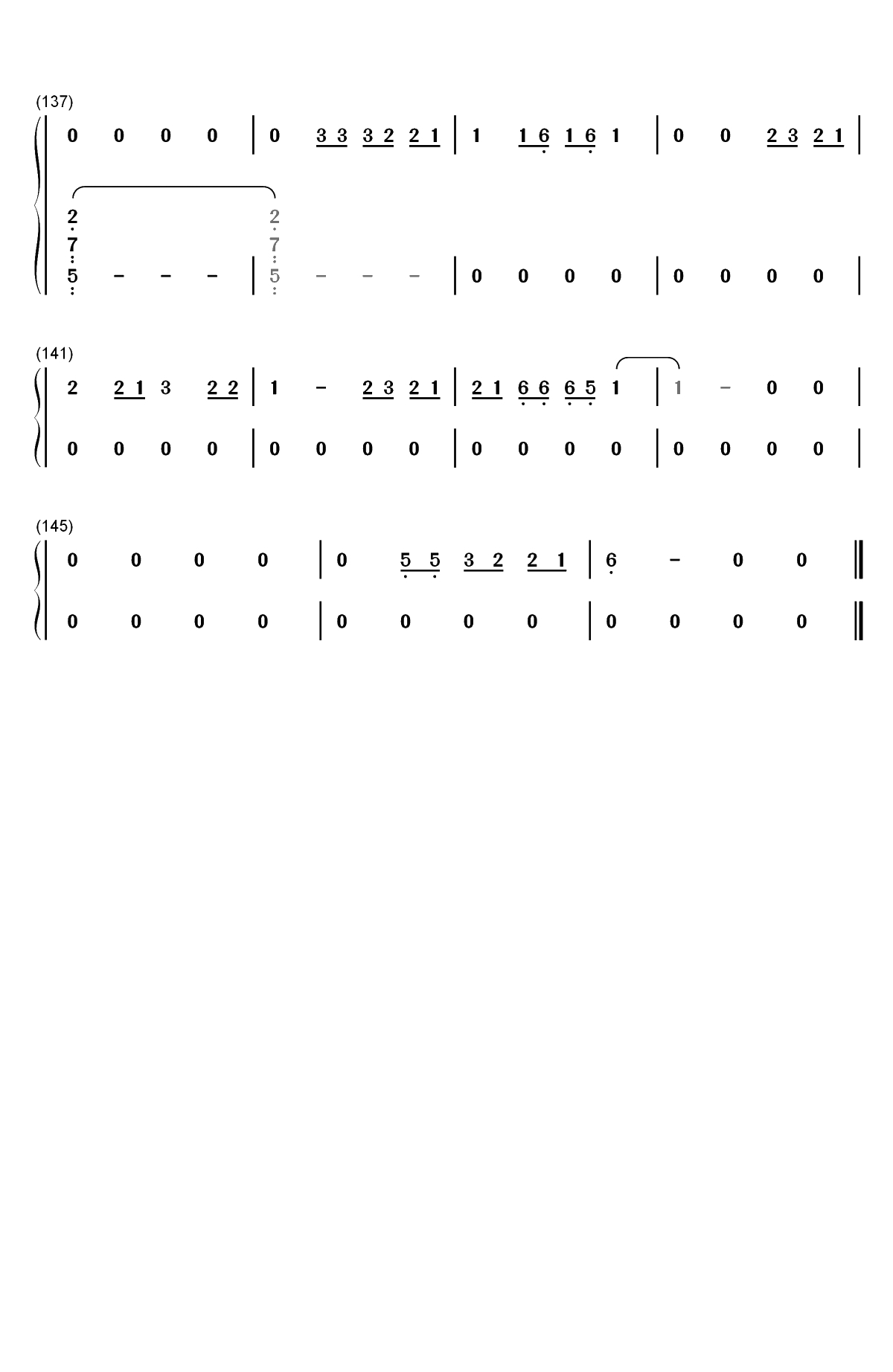 Let Her Go-简单完整版双手简谱预览6