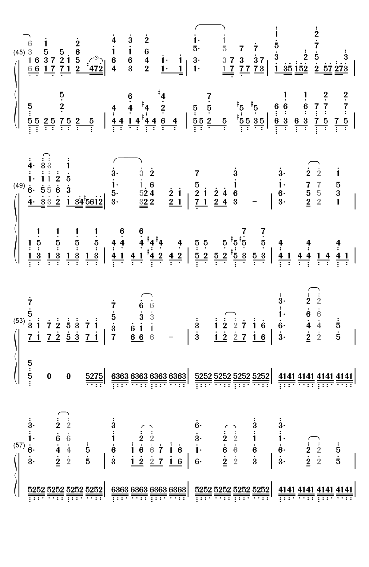 憧憬と屍の道-进击的巨人第三季OP2双手简谱预览4