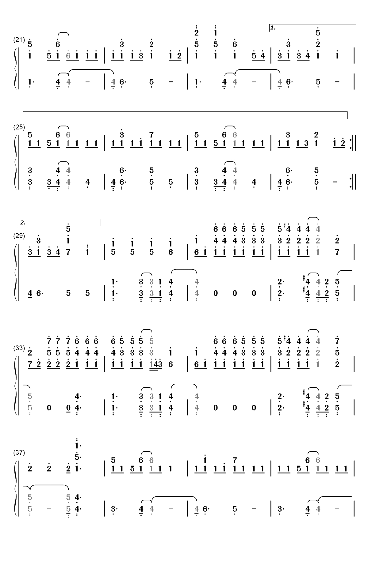 Rockstar-A Great Big World双手简谱预览2