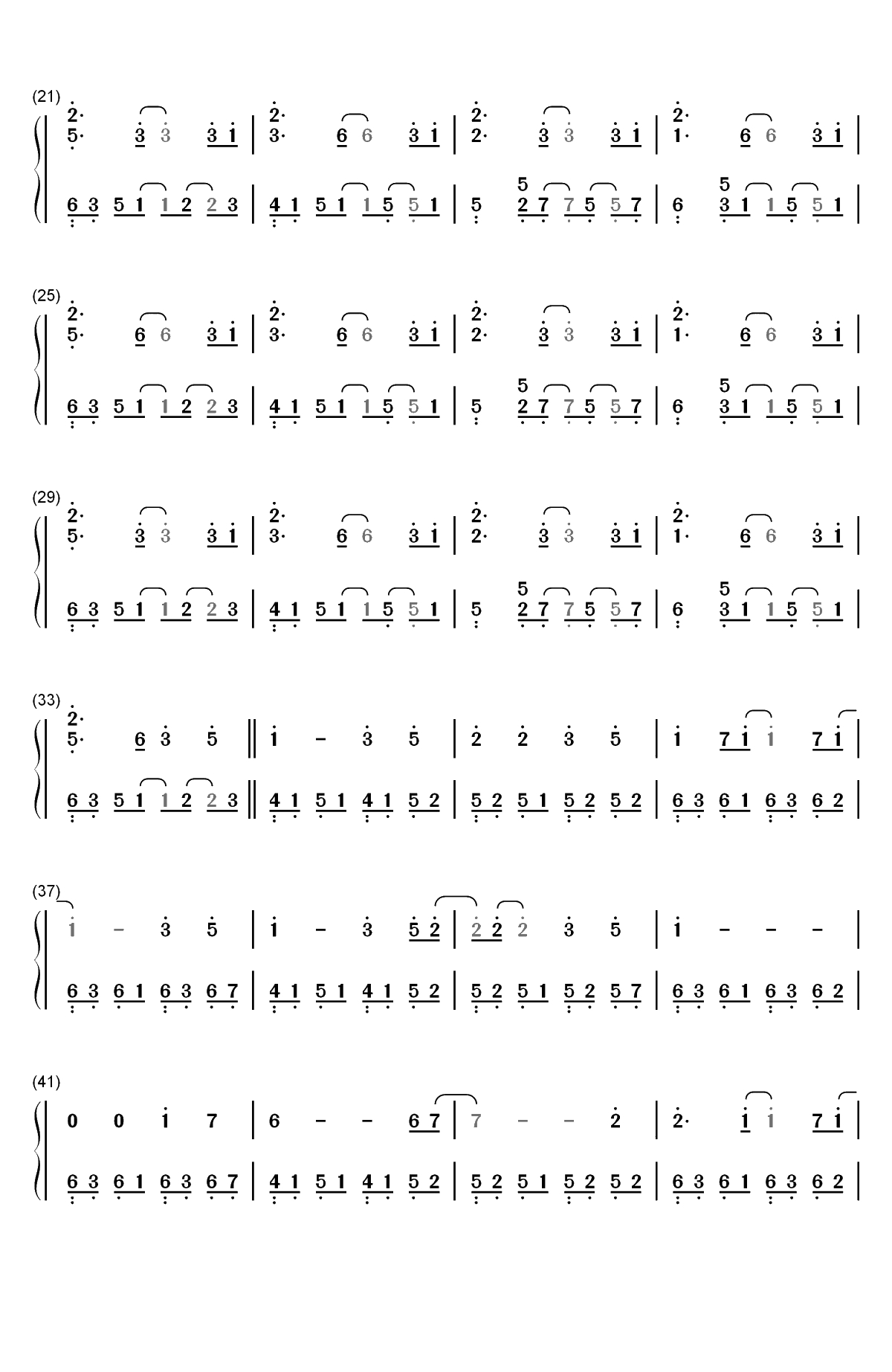 Take Me Hand-完美原声版双手简谱预览2