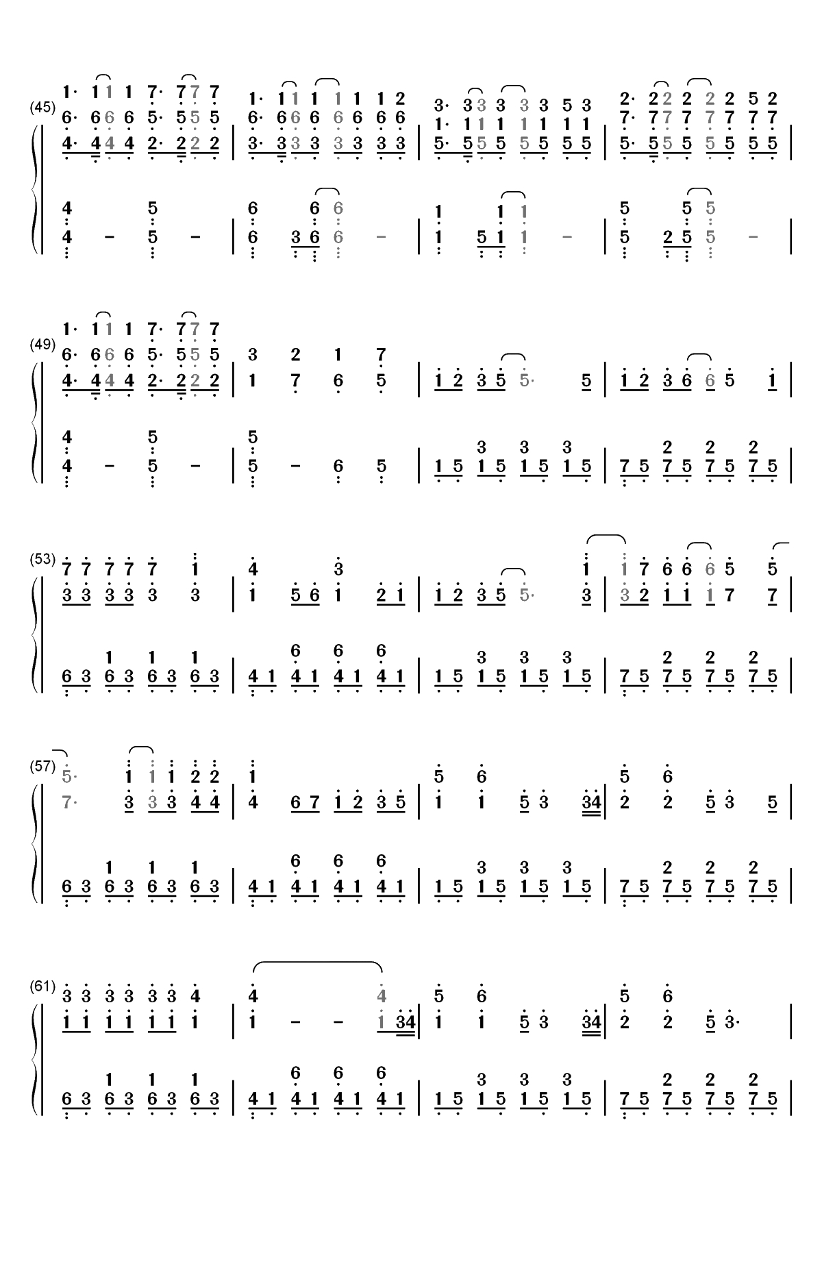 Because of You-The Piano Guys双手简谱预览3