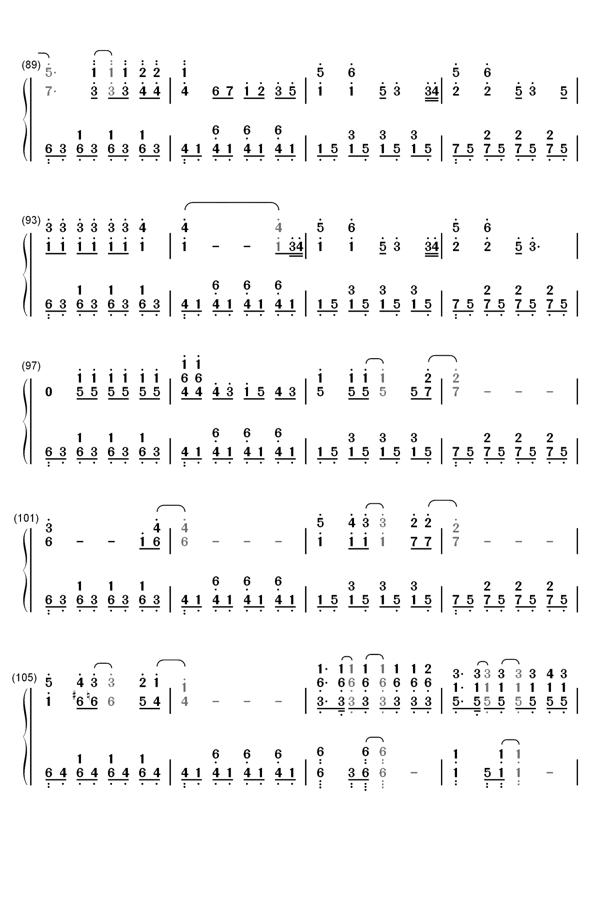 Because of You-The Piano Guys双手简谱预览5