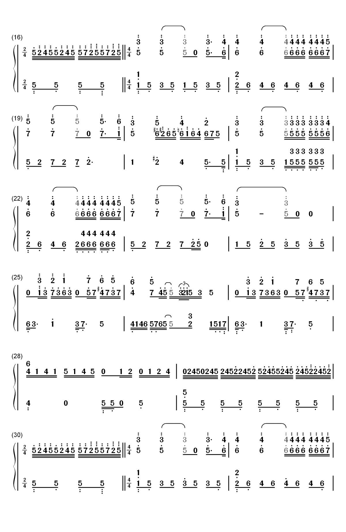 水边的阿狄丽娜-Ballade for Adeline双手简谱预览2