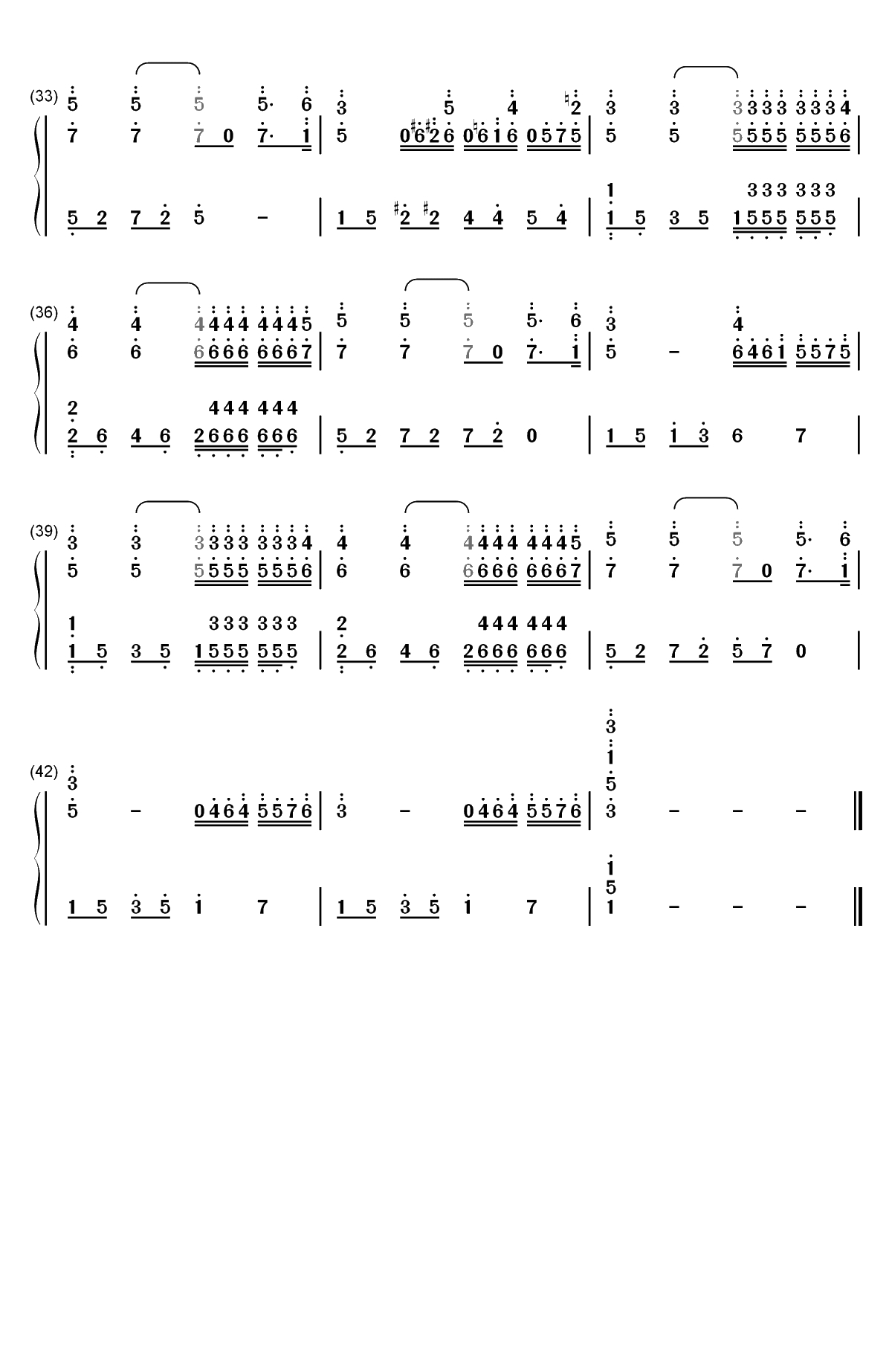 水边的阿狄丽娜-Ballade for Adeline双手简谱预览3