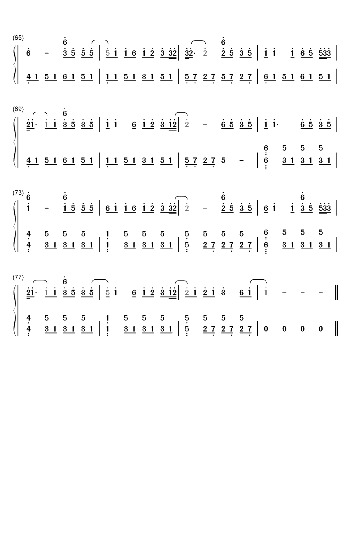 Monsters-抖音热歌-爱你不止三千遍双手简谱预览4