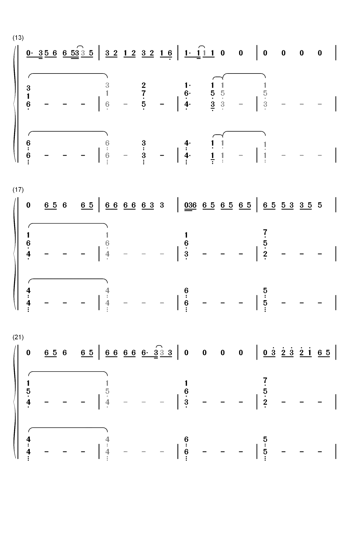 Bruises-Lewis Capaldi双手简谱预览2