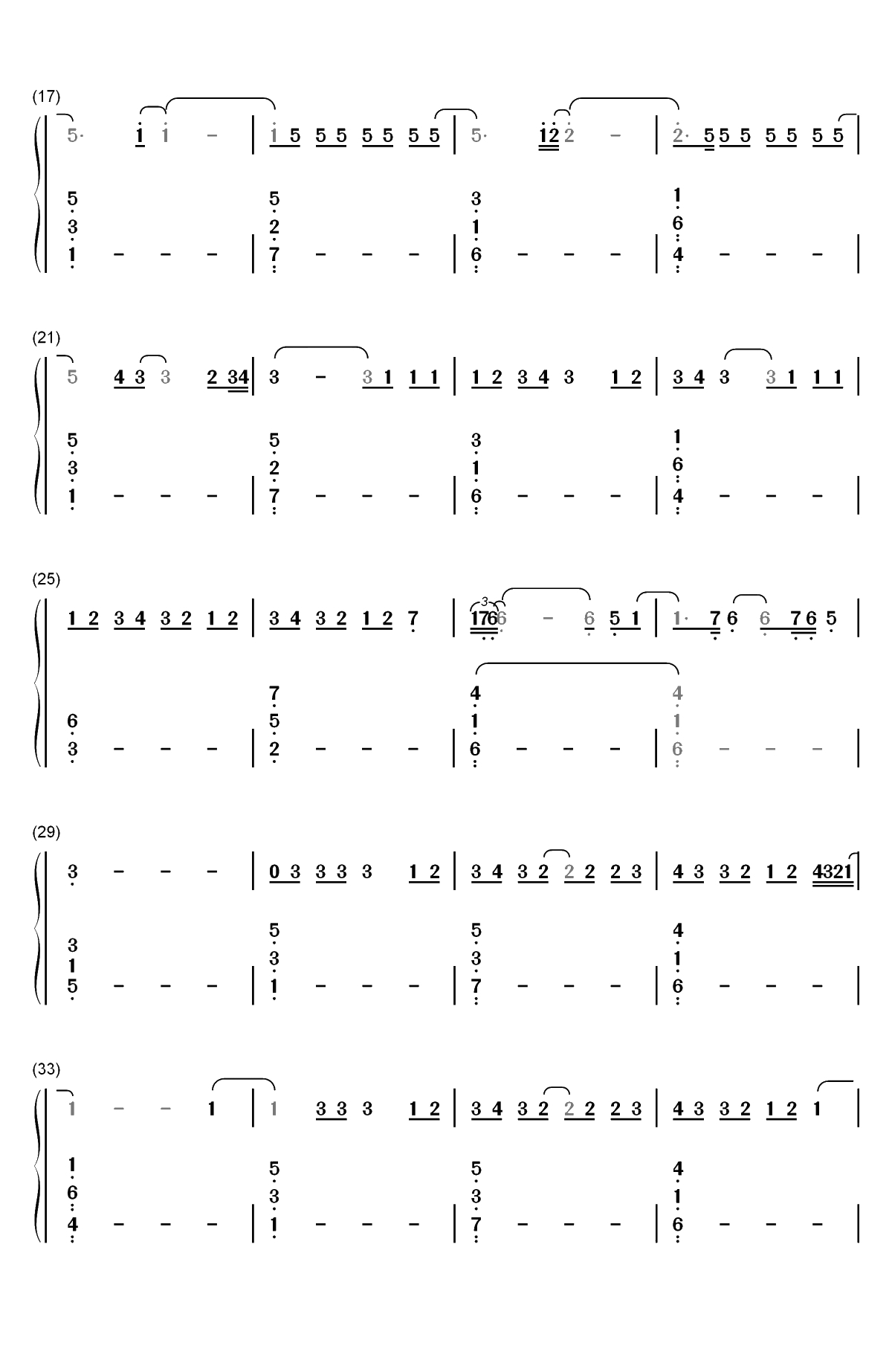 One-Lewis Capaldi双手简谱预览2