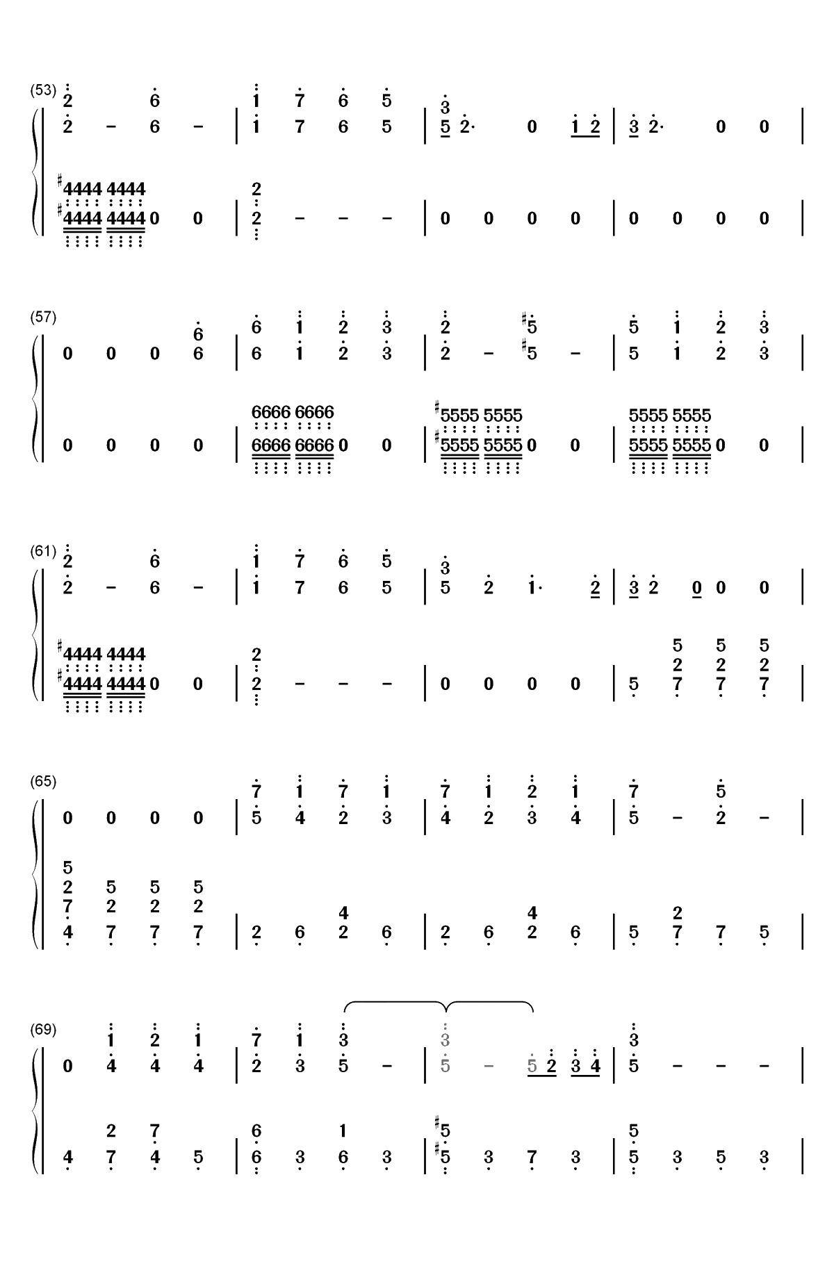 Xanny-Billie Eilish双手简谱预览4