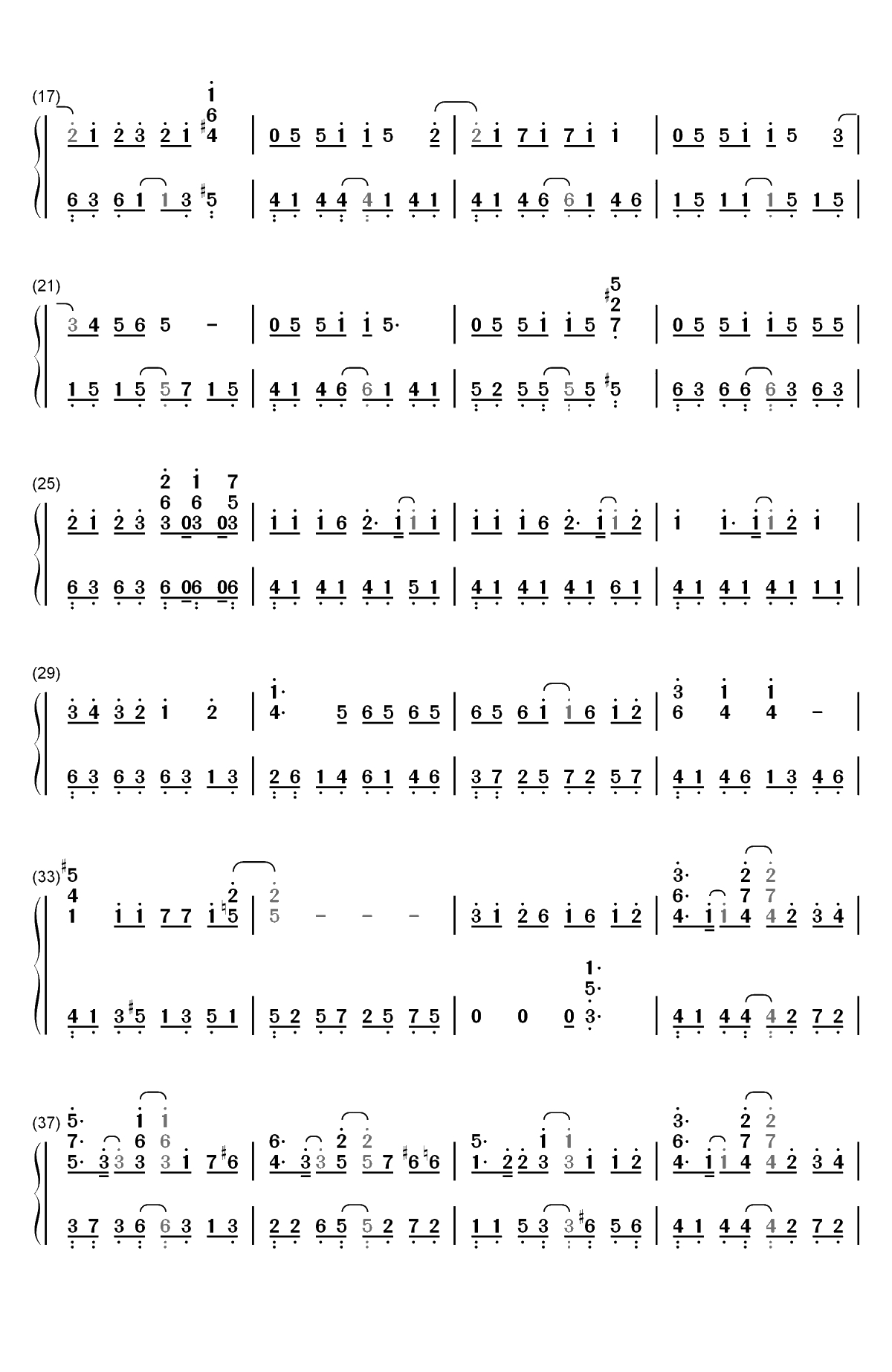 CocktaiL-Mafumafu-まふまふ双手简谱预览2