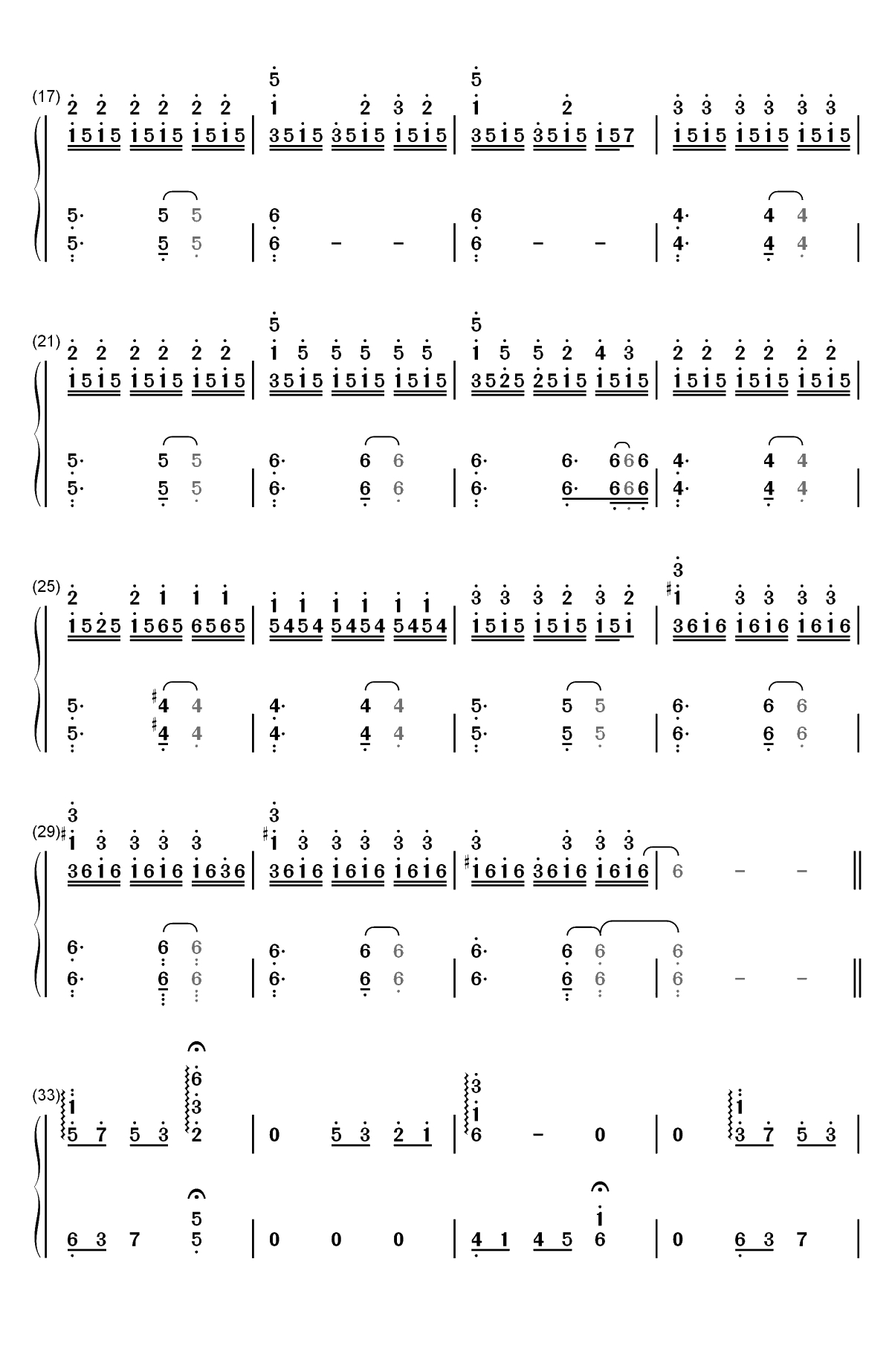 目に焼き付いた物語-目隐都市的演绎者OST双手简谱预览2