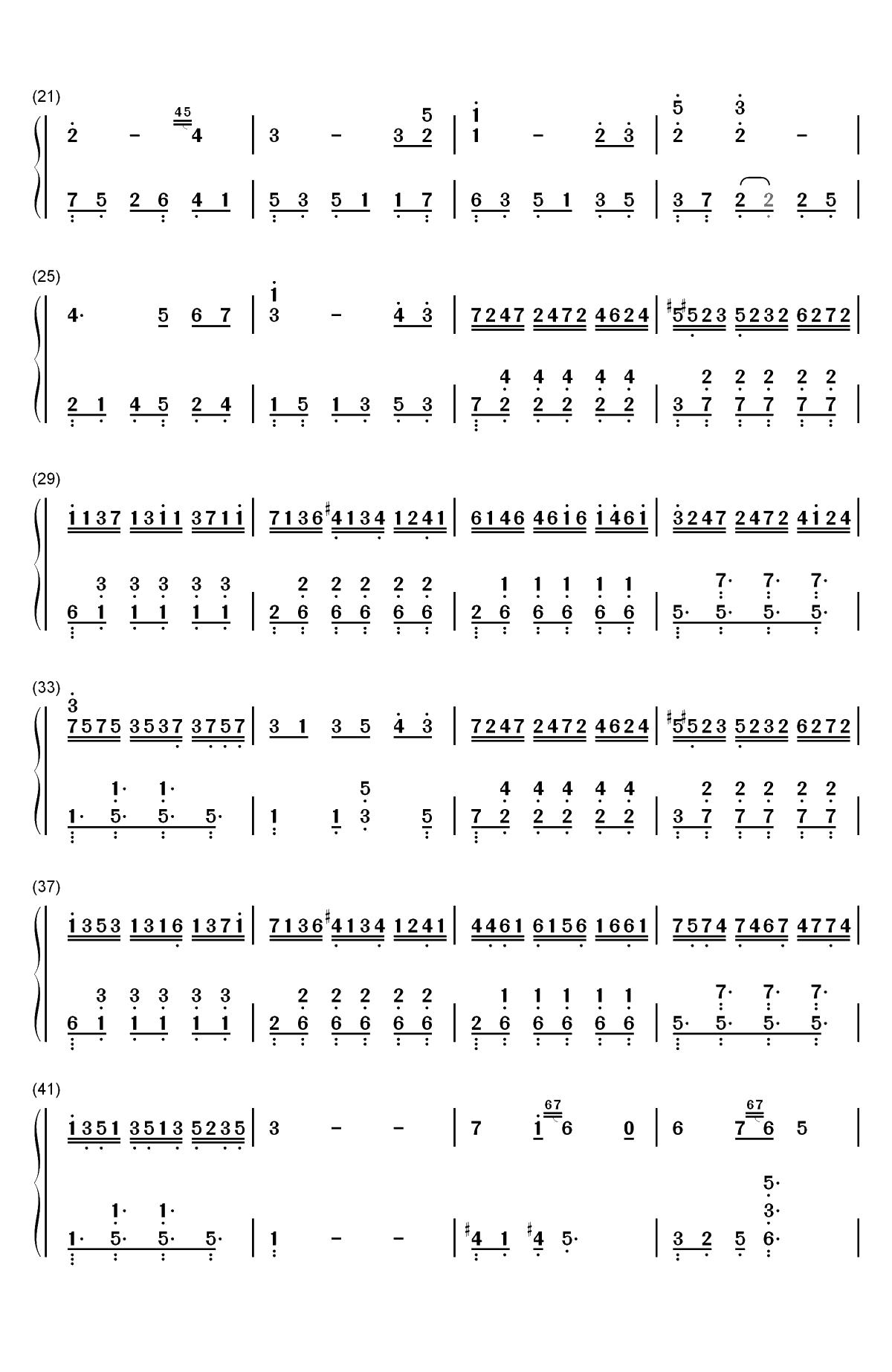 芬芳一生-完美独奏版双手简谱预览2