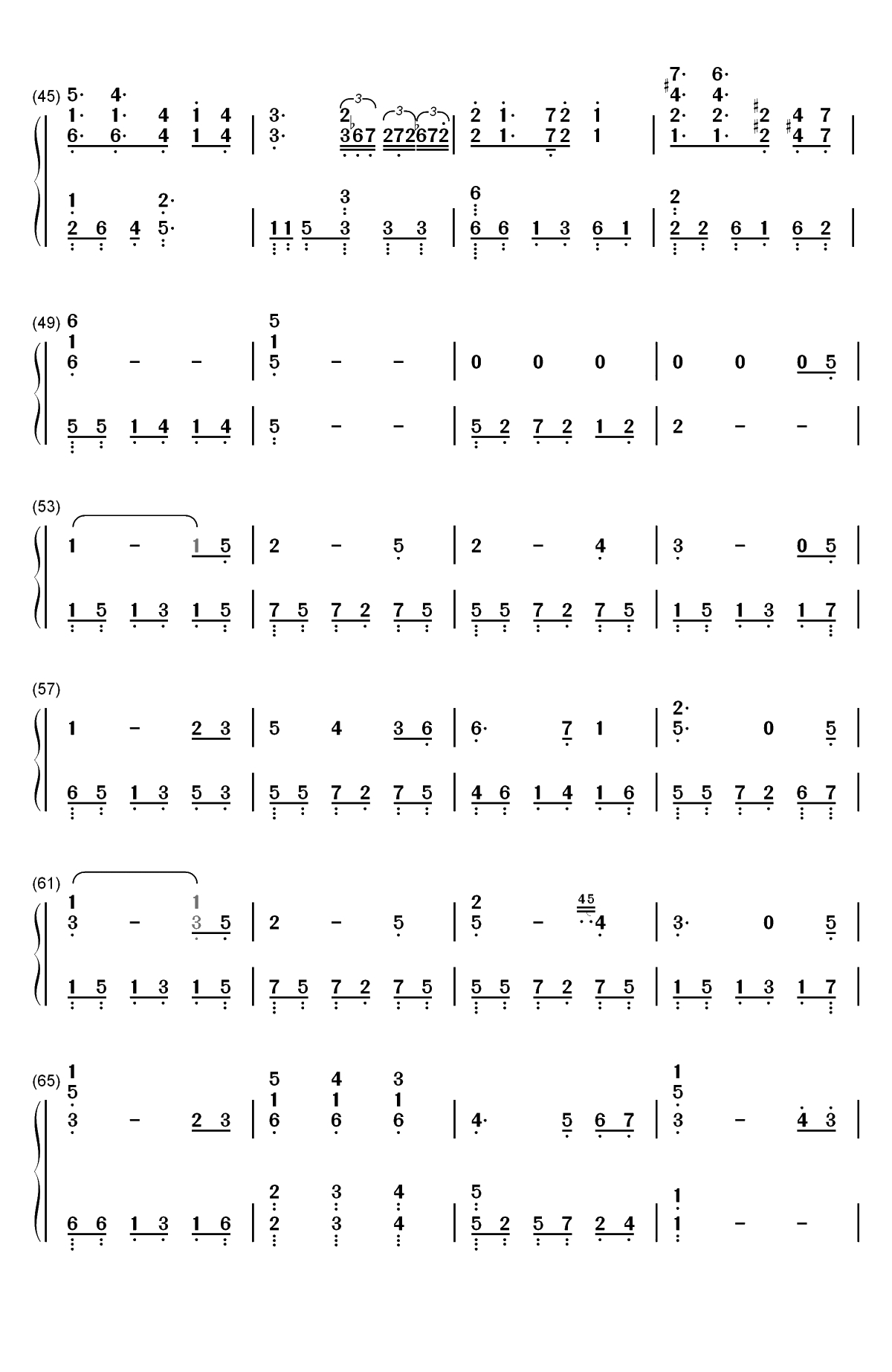 芬芳一生-完美独奏版双手简谱预览3