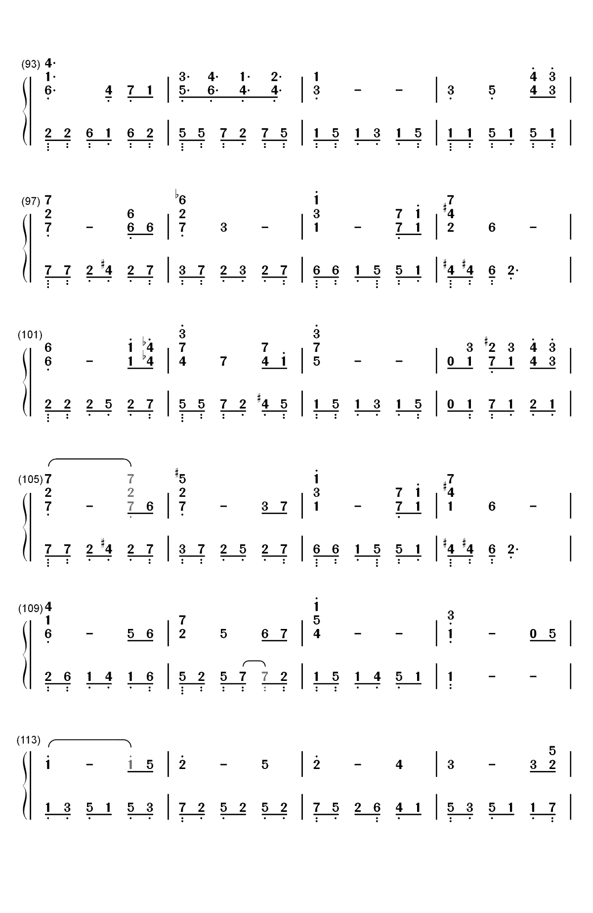 芬芳一生-完美独奏版双手简谱预览5