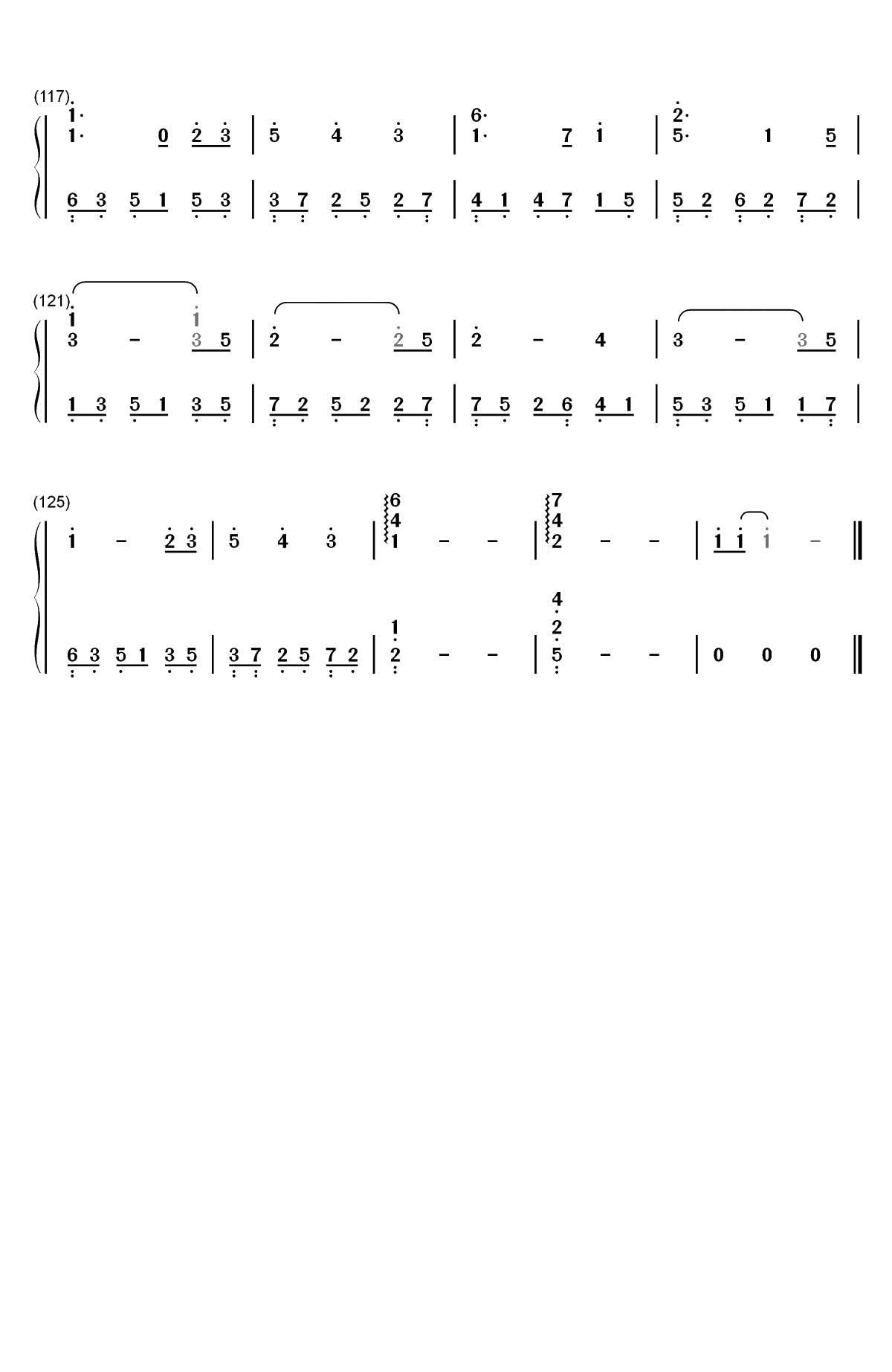 芬芳一生-完美独奏版双手简谱预览6