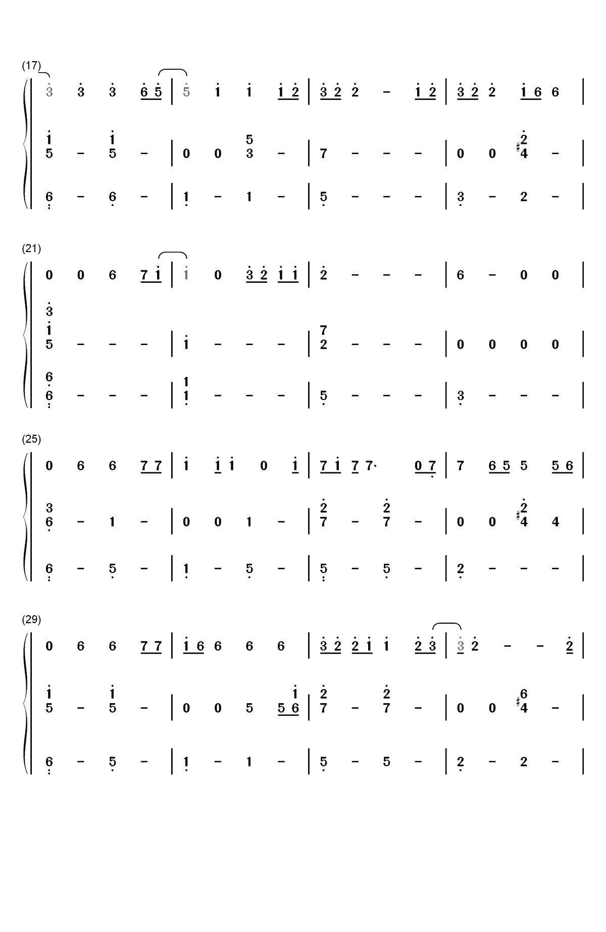 异类-华晨宇双手简谱预览2